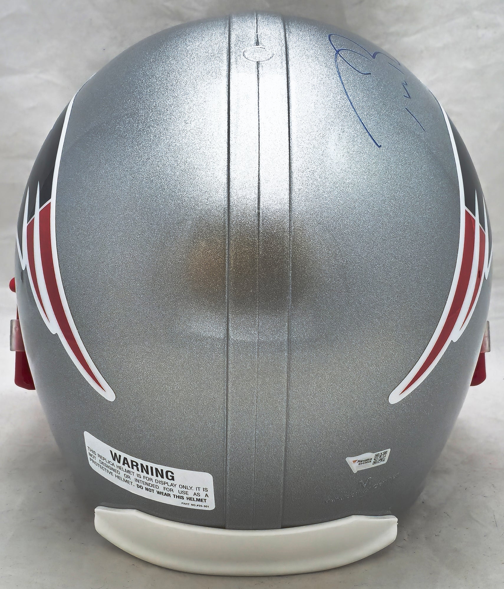 Tom Brady Autographed New England Patriots Silver Full Size Replica Helmet Fanatics Holo #B062648 - Image 4