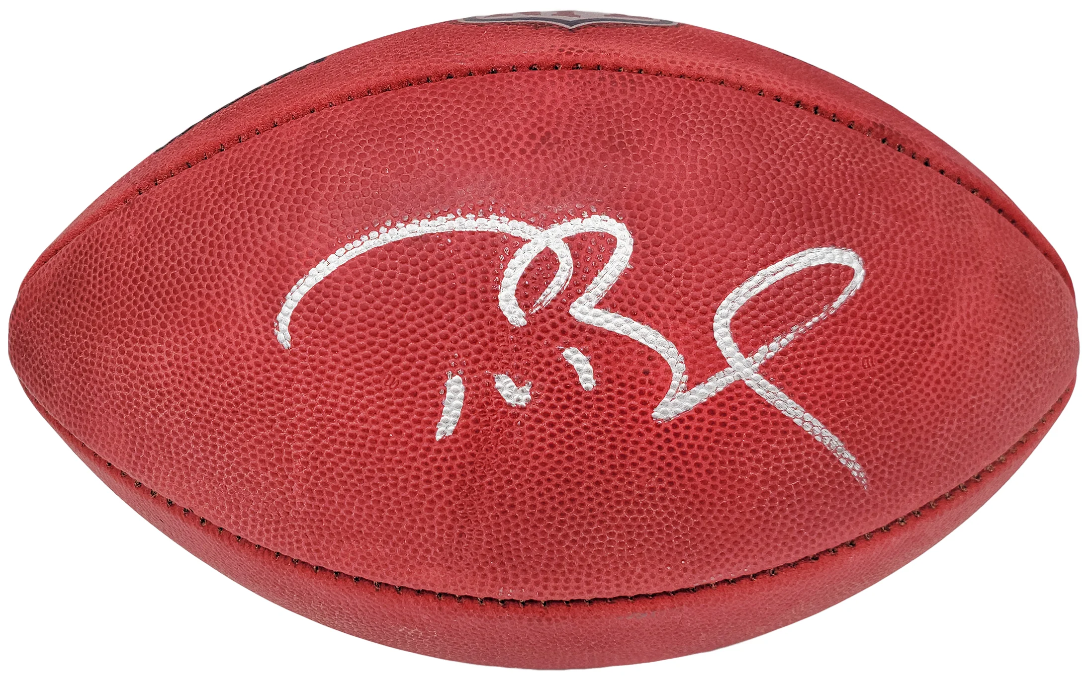 Tom Brady Autographed Official NFL Leather Football New England Patriots Fanatics Holo Stock #202346 - Image 2
