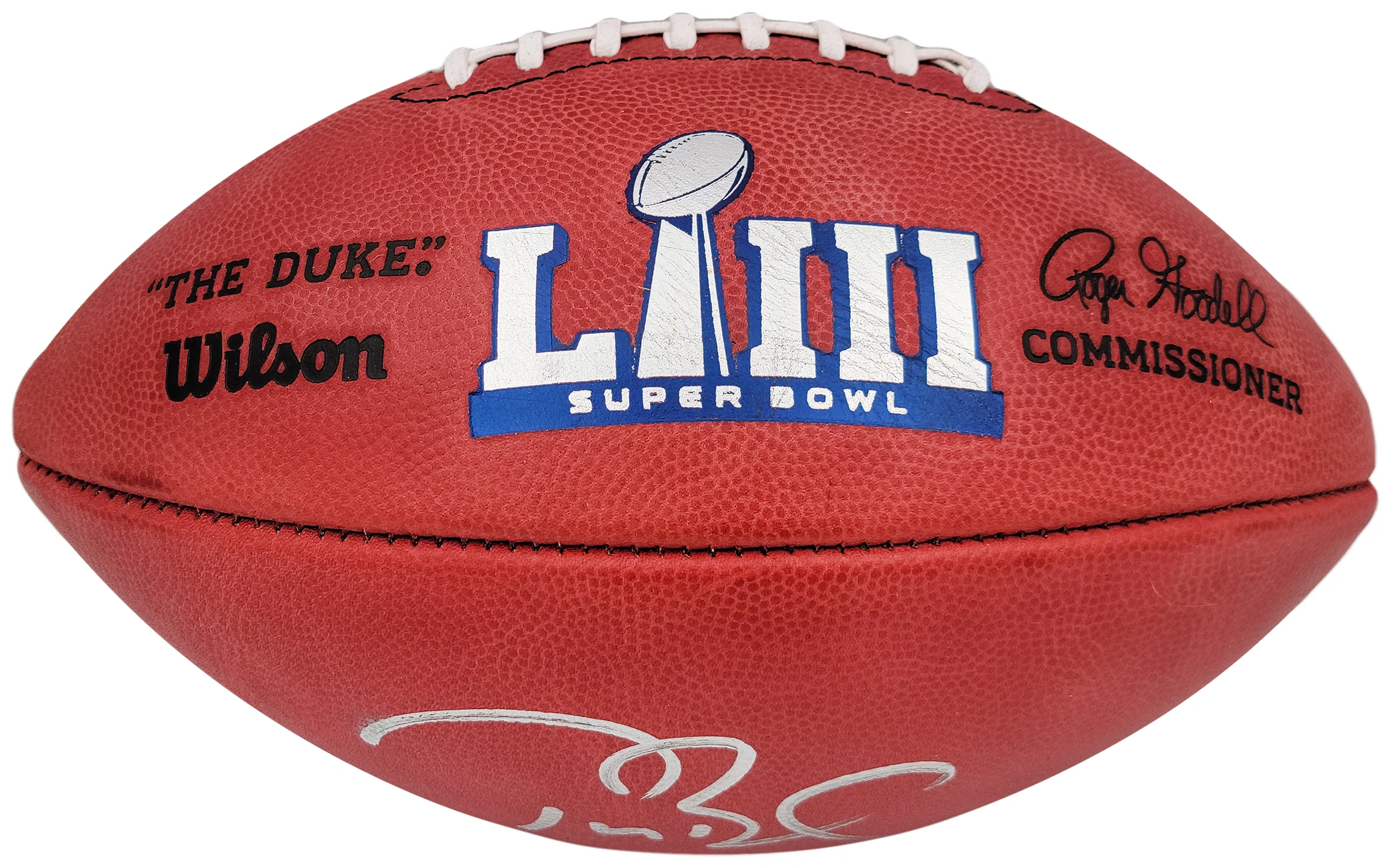 Tom Brady Autographed Official NFL Leather SB LIII Logo Football Tampa Bay Buccaneers Fanatics Holo Stock #202347 - Image 4