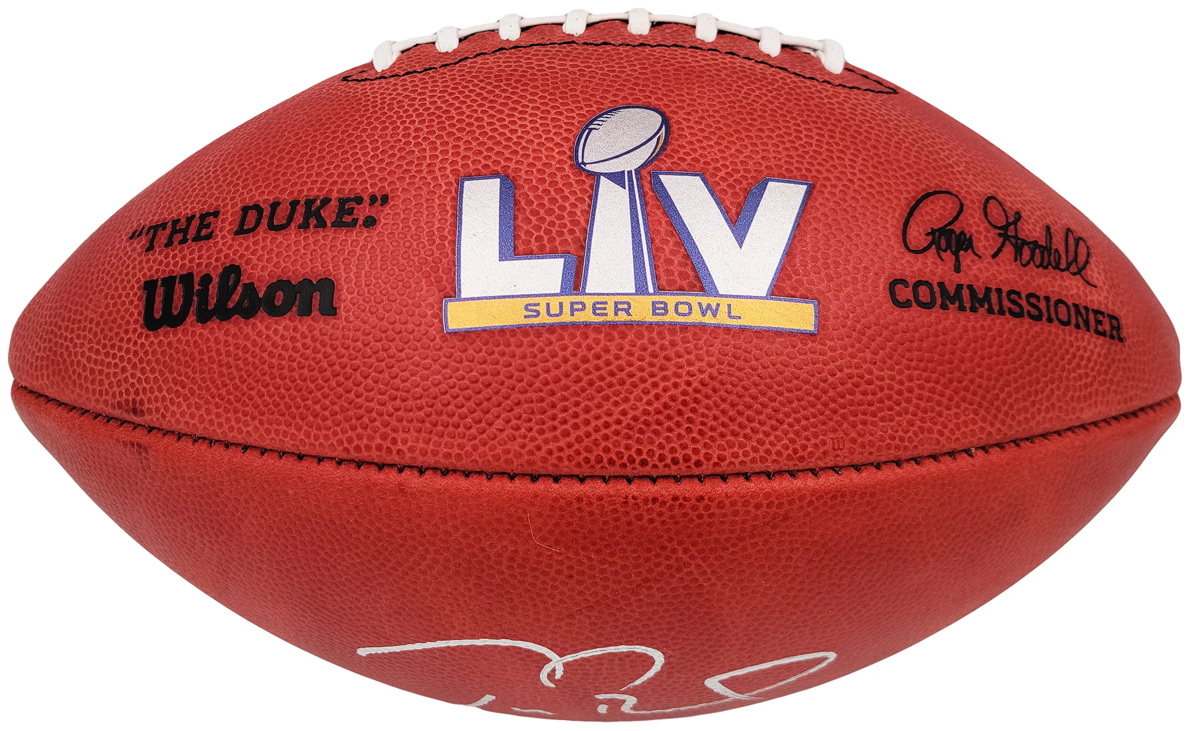 Tom Brady Autographed Official NFL Leather SB LV Logo Football Tampa Bay Buccaneers Fanatics Holo Stock #202368 - Image 4