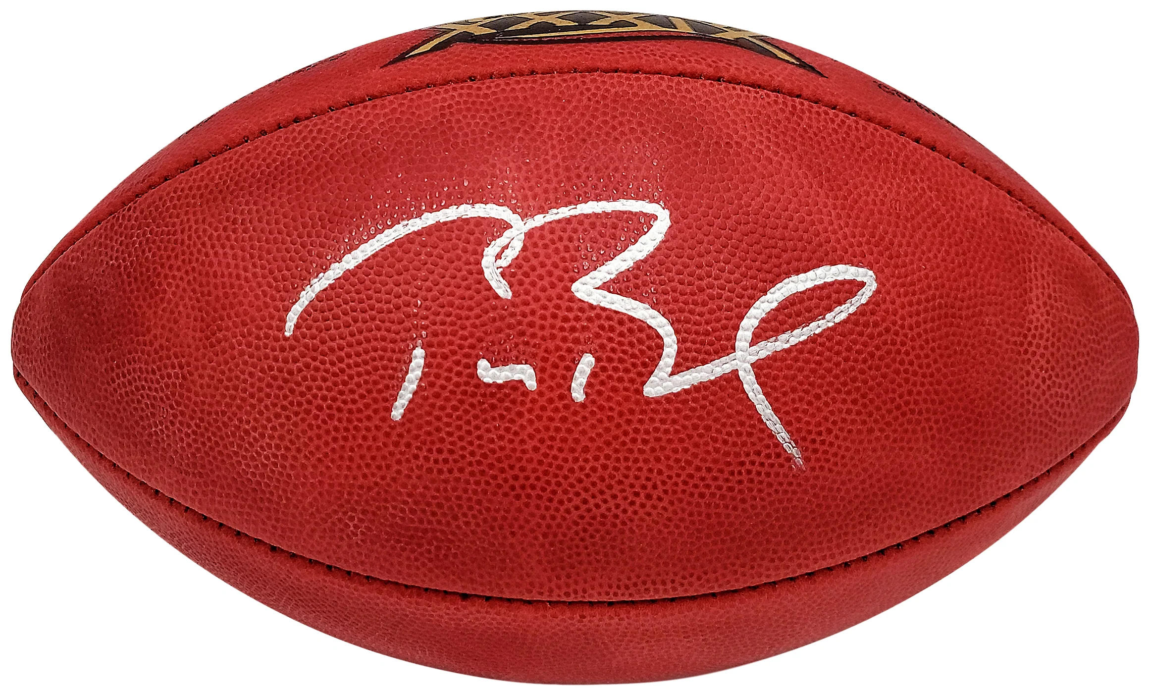 Tom Brady Autographed Official NFL Leather SB XXXIX Logo Football New England Patriots Fanatics Holo Stock #202895 - Image 2