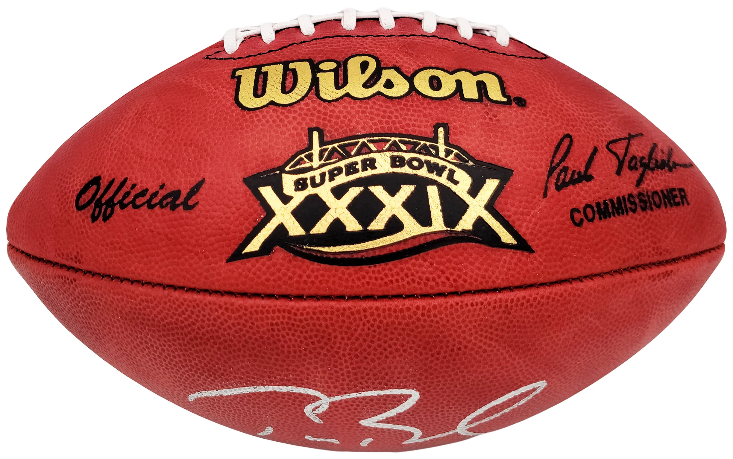 Tom Brady Autographed Official NFL Leather SB XXXIX Logo Football New England Patriots Fanatics Holo Stock #202895 - Image 4