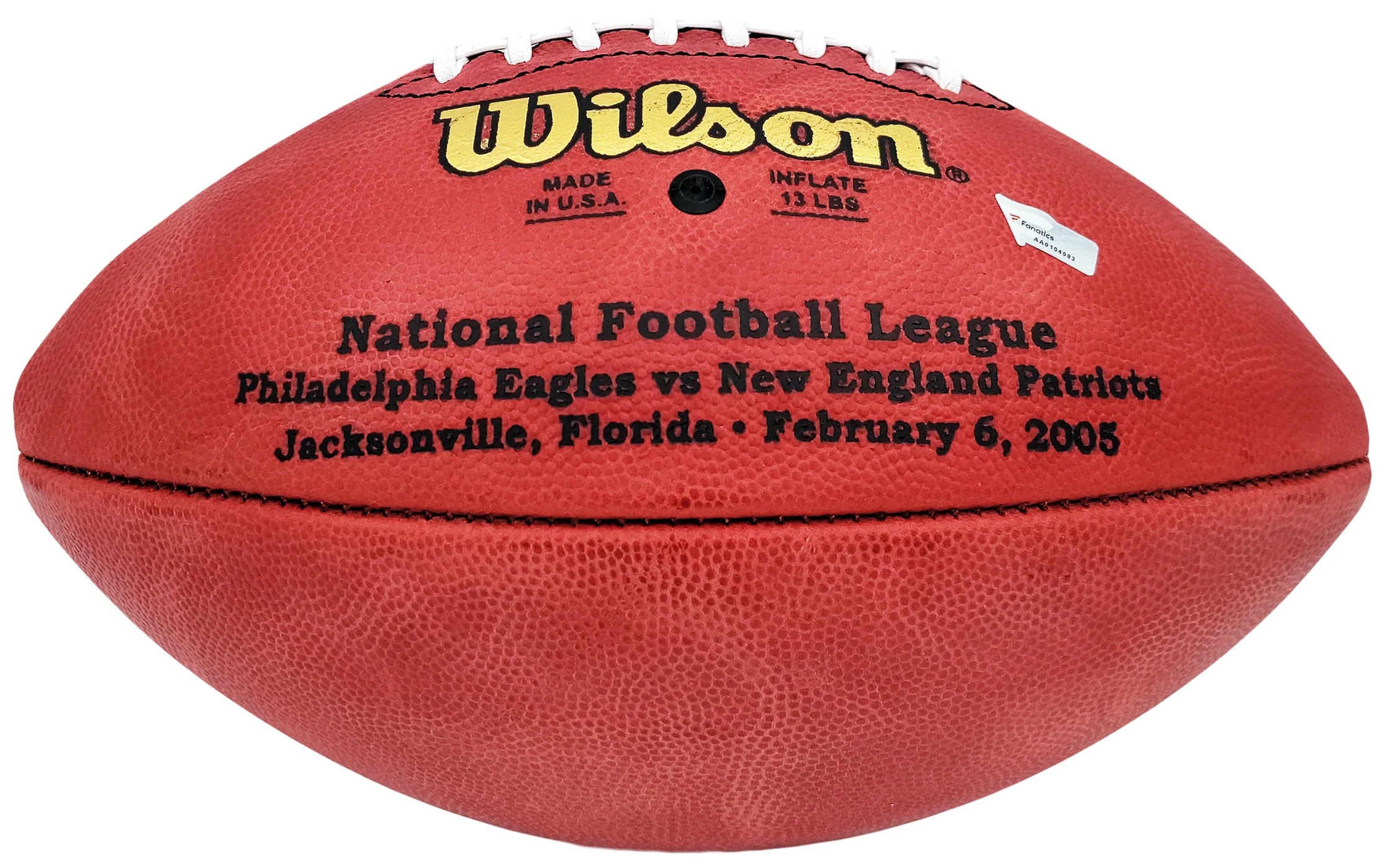 Tom Brady Autographed Official NFL Leather SB XXXIX Logo Football New England Patriots Fanatics Holo Stock #202895 - Image 5