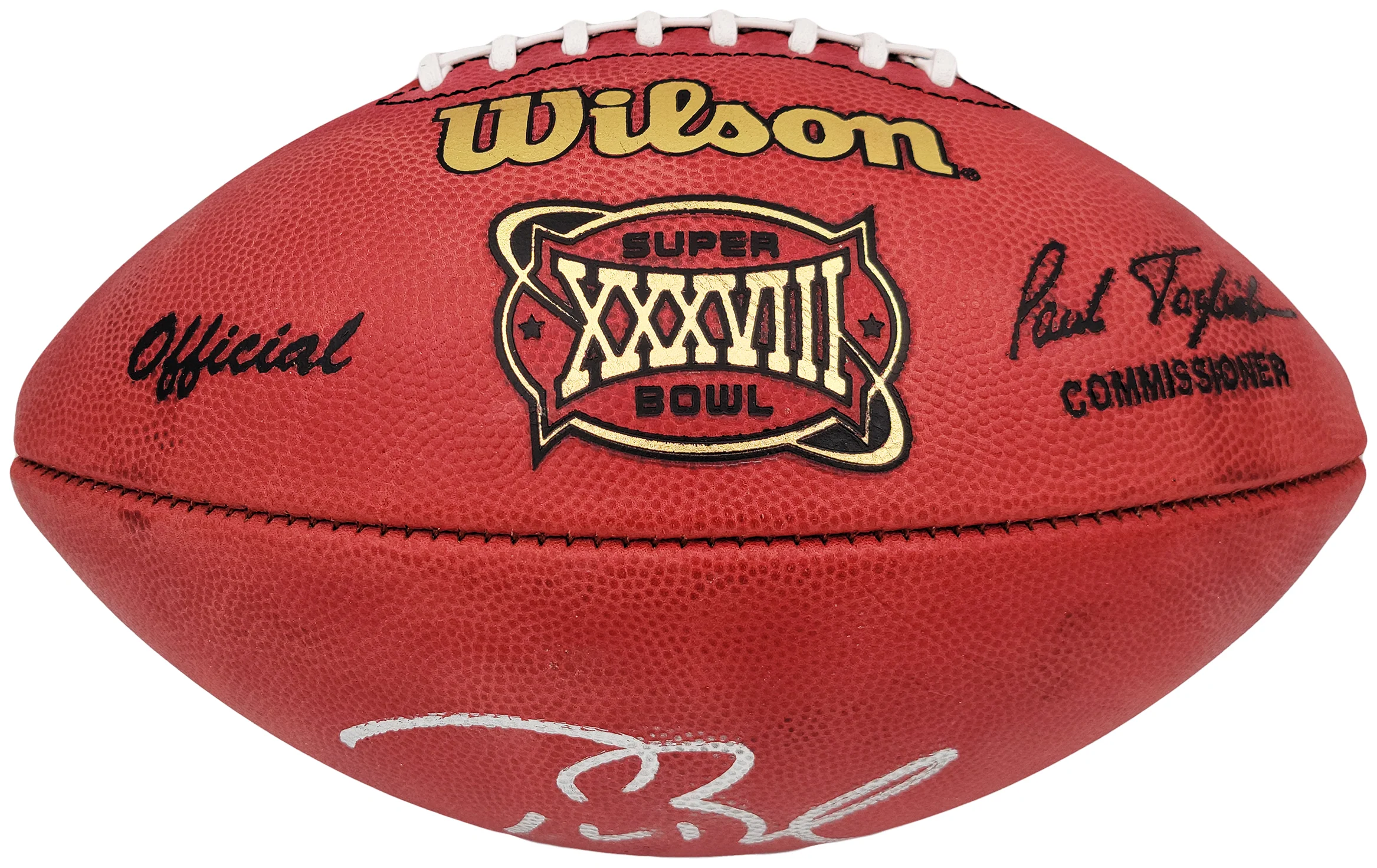Tom Brady Autographed Official NFL Leather SB XXXVIII Logo Football Tampa Bay Buccaneers Fanatics Holo Stock #202364 - Image 4