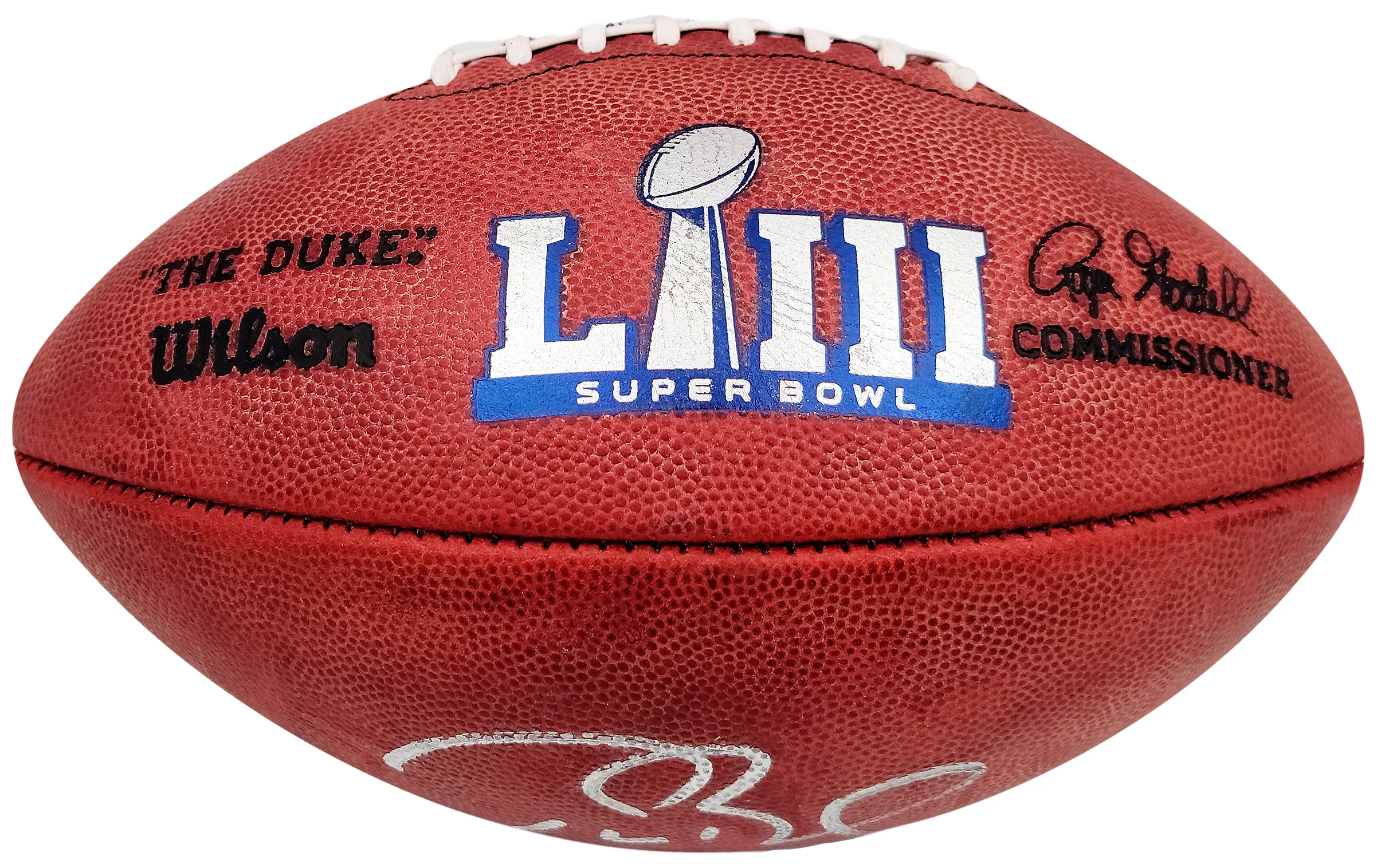Tom Brady Autographed Official NFL Leather Super Bowl LIII Logo Football Fanatics Holo #AA0104126 - Image 4