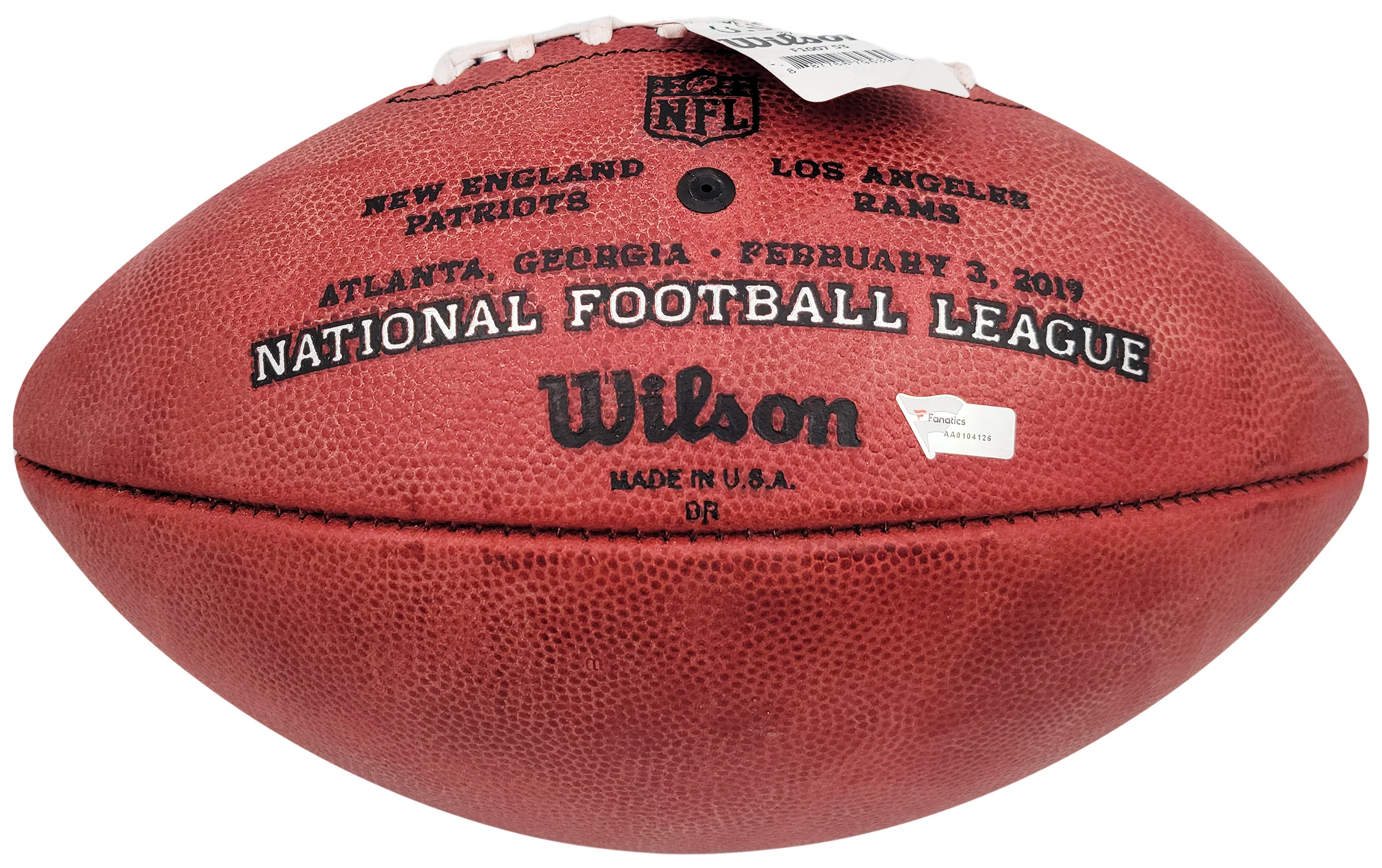 Tom Brady Autographed Official NFL Leather Super Bowl LIII Logo Football Fanatics Holo #AA0104126 - Image 5