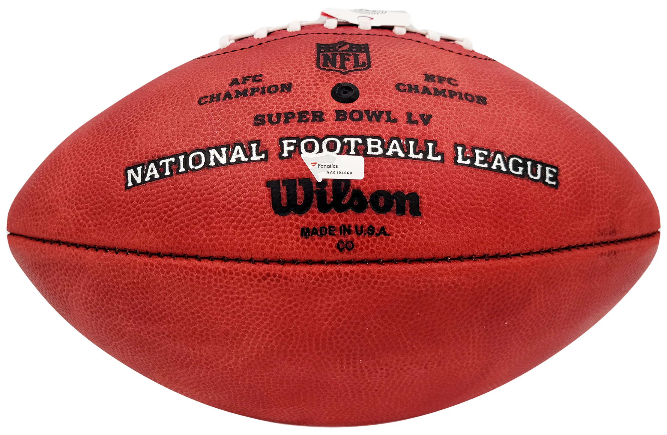 Tom Brady Autographed Official NFL Leather Super Bowl LV Logo Football "SB LV MVP" Fanatics Holo #AA0104060 - Image 5