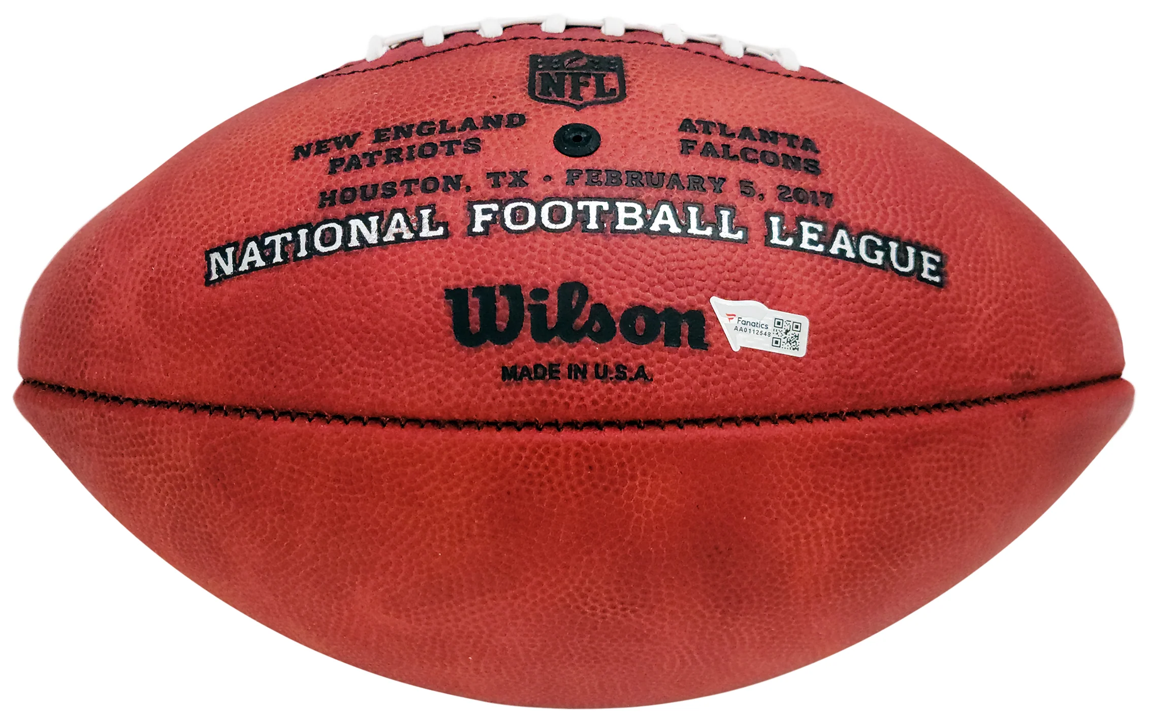 Tom Brady Autographed Official SB LI Leather Football New England Patriots Fanatics Holo Stock #205689 - Image 5
