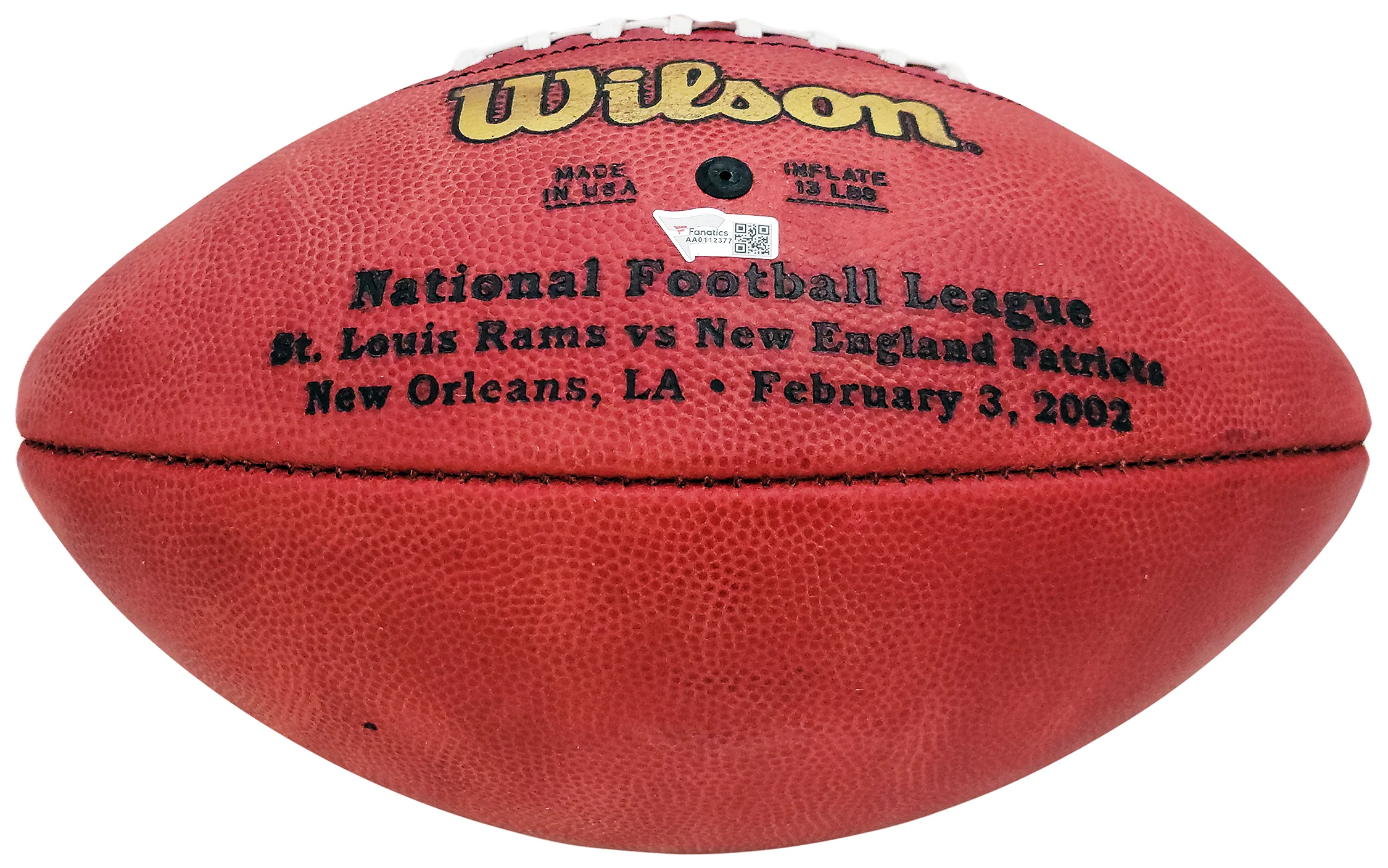 Tom Brady Autographed Official SB XXXVI Leather Football New England Patriots Fanatics Holo Stock #205688 - Image 5