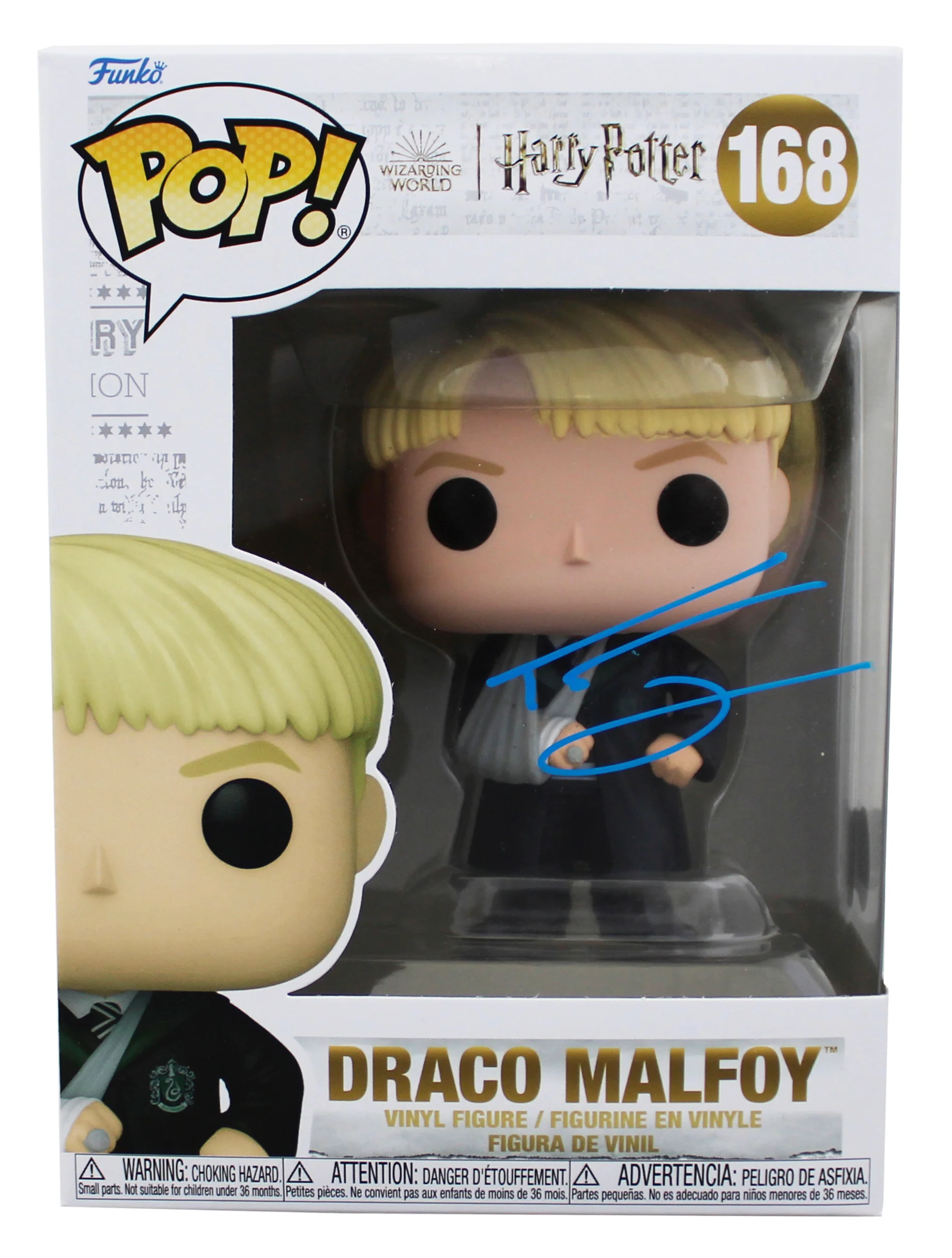Tom Felton Harry Potter Signed Draco Malfoy #168 Funko Pop Vinyl Figure BAS - Image 2