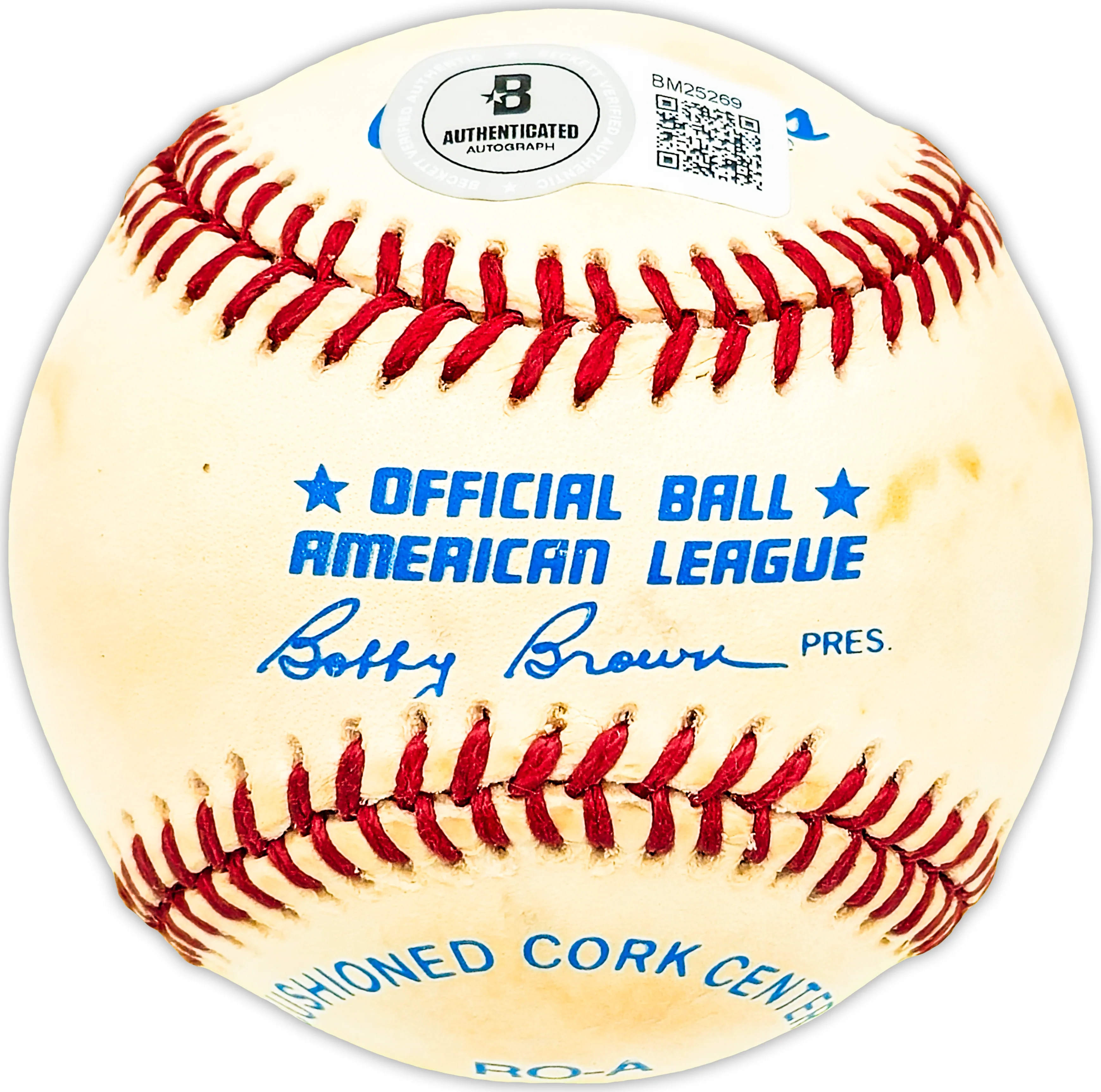 Tom Ferrick Autographed Official AL Baseball New York Yankees Beckett BAS QR #BM25269 - Image 2