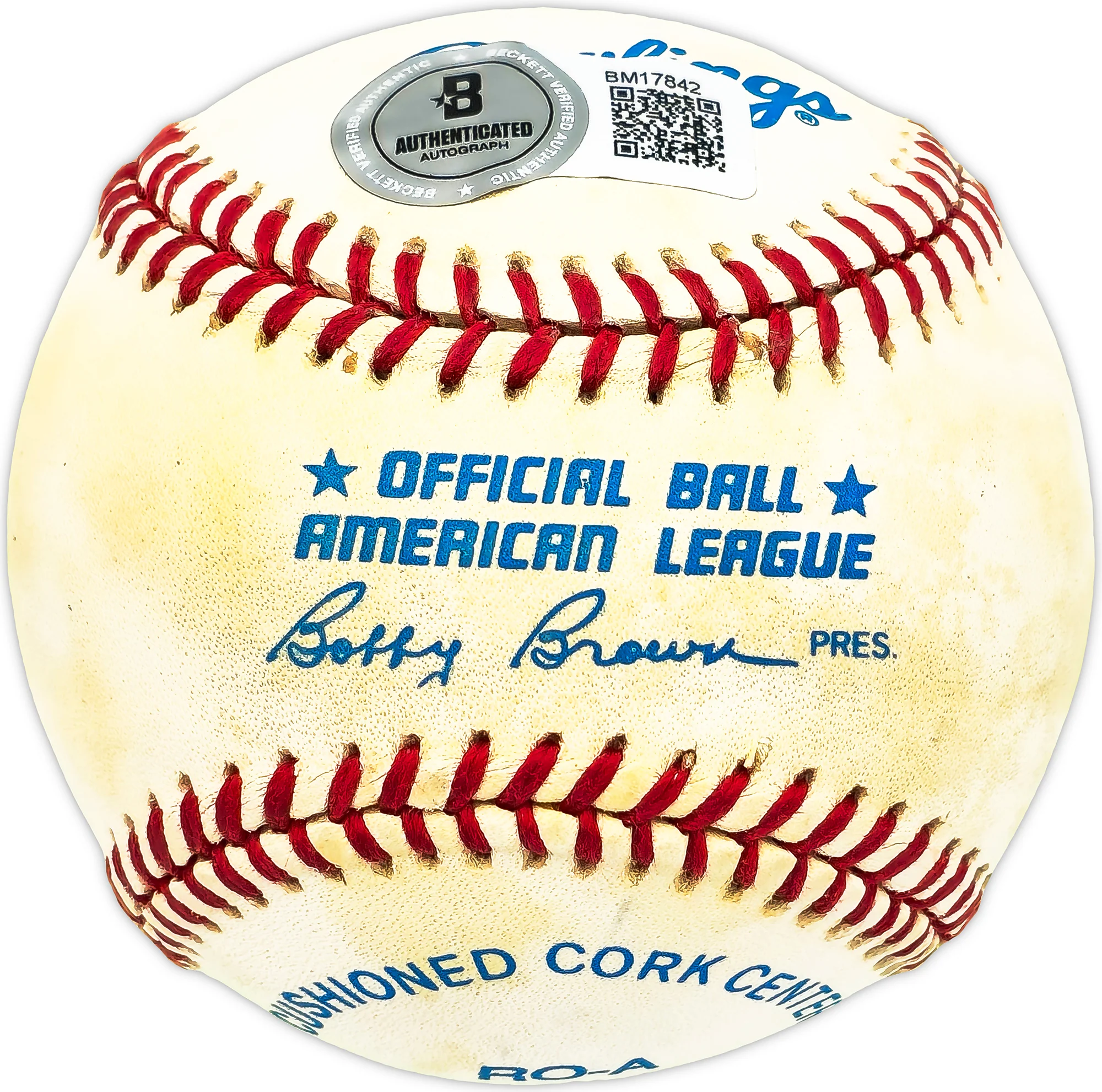 Tom Underwood Autographed Official AL Baseball Oakland A's, New York Yankees Beckett BAS QR #BM17842 - Image 2