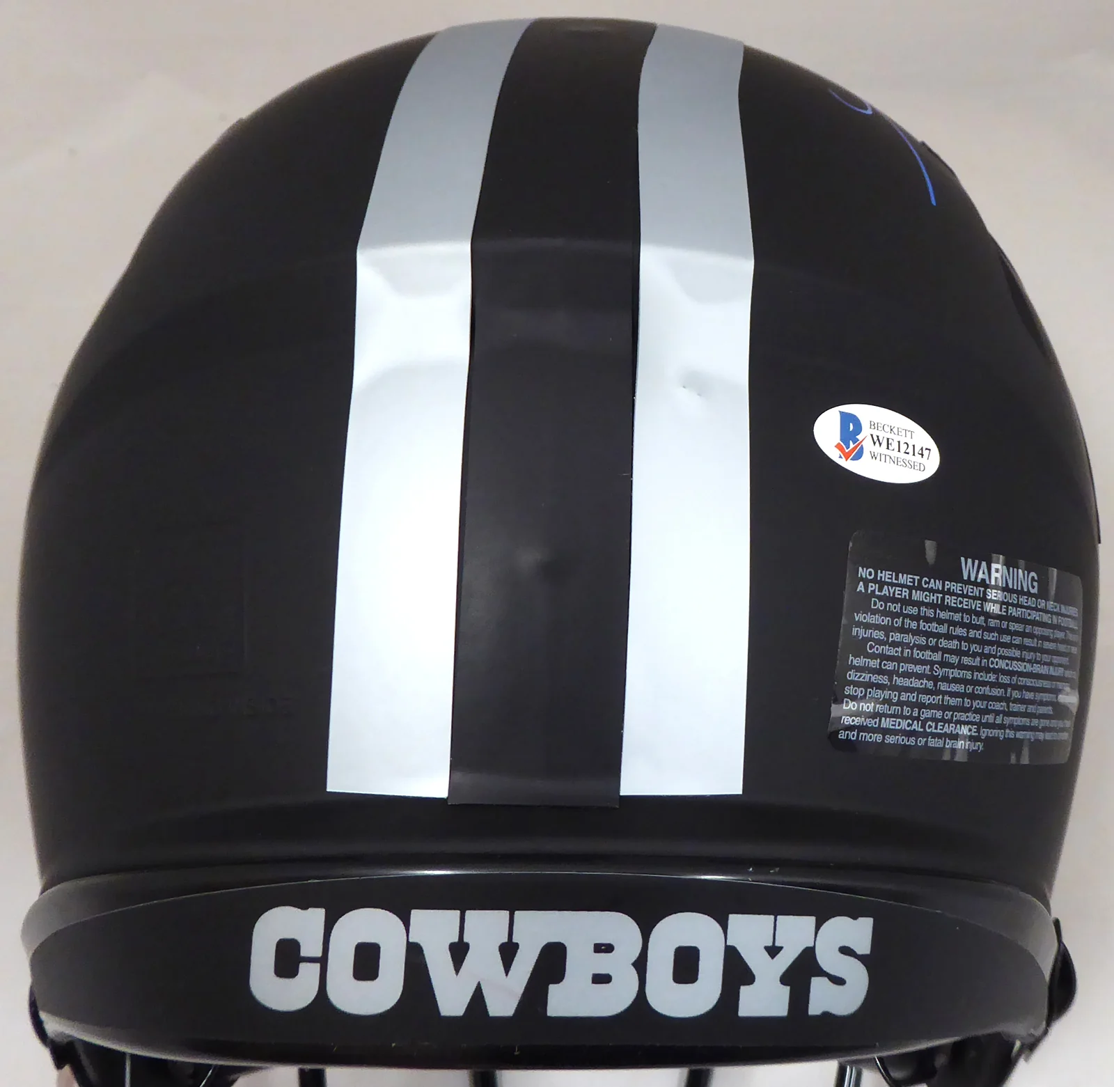 Tony Dorsett Autographed Dallas Cowboys Eclipse Black Full Size Authentic Speed Helmet Beckett BAS #WE12147 - Image 4