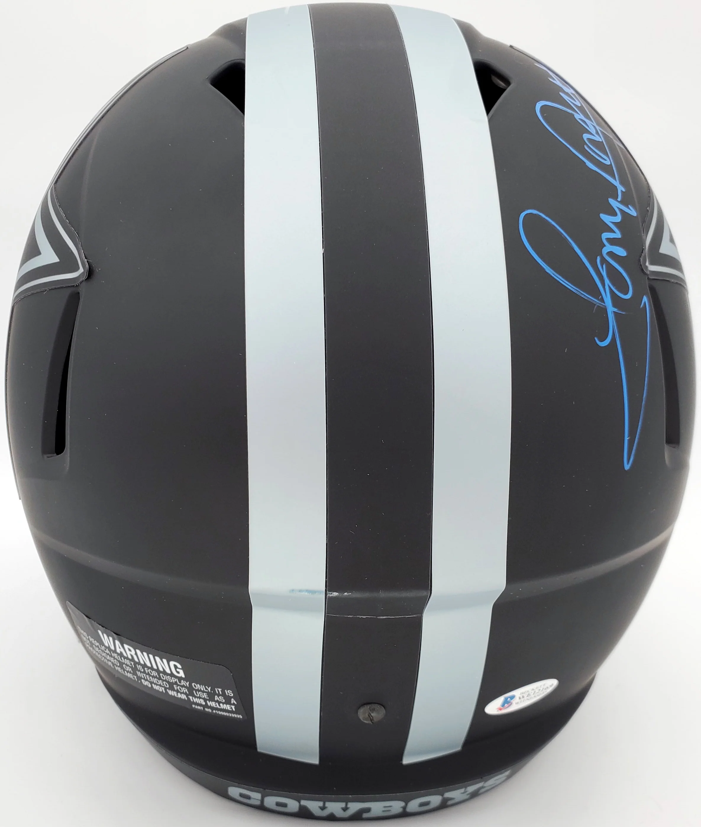 Tony Dorsett Autographed Eclipse Black Dallas Cowboys Full Size Speed Replica Helmet Beckett BAS Stock #185836 - Image 3