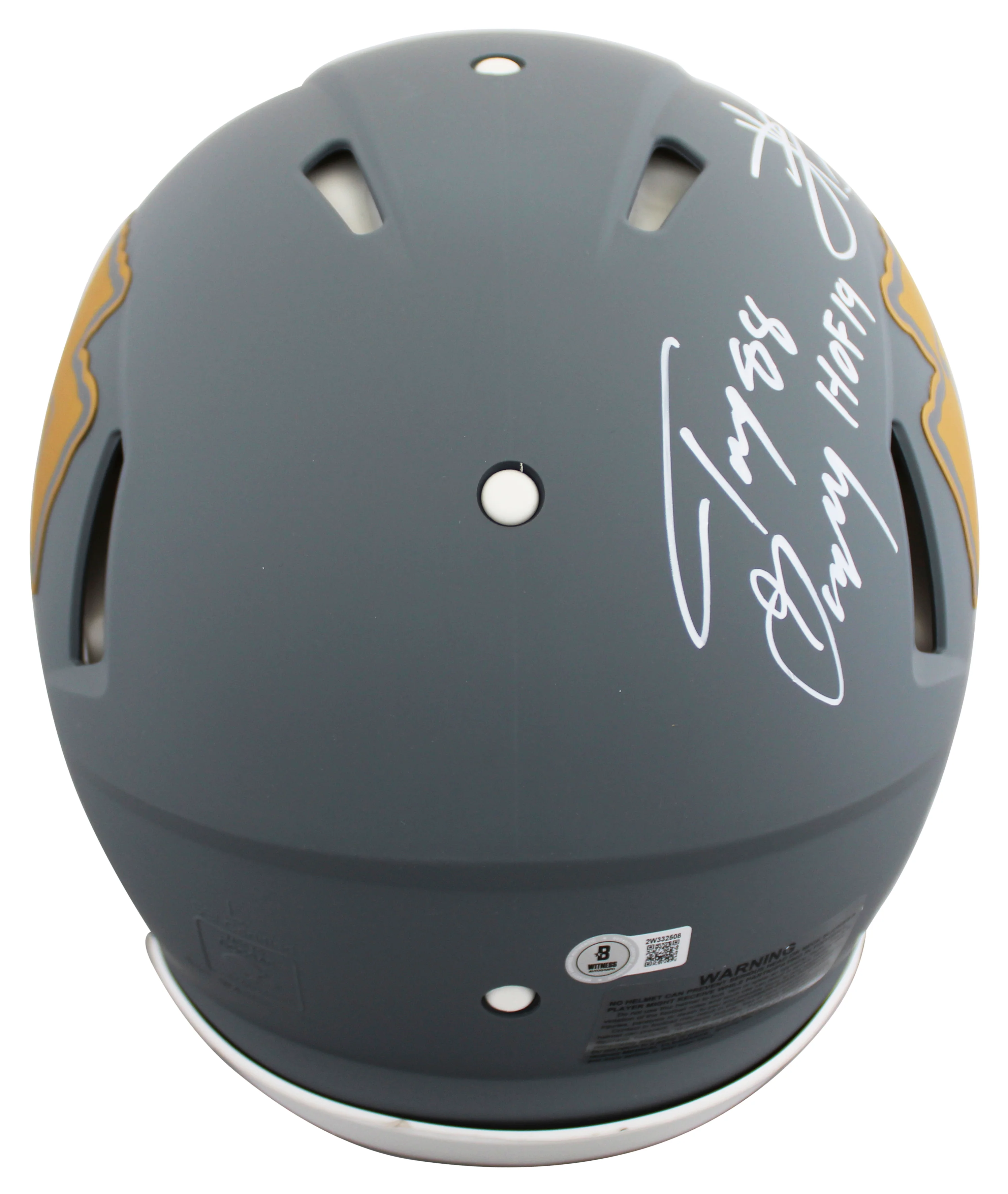 Tony Gonzalez & Travis Kelce Signed Slate F/S Speed Proline Helmet W/ Case BAS W - Image 4