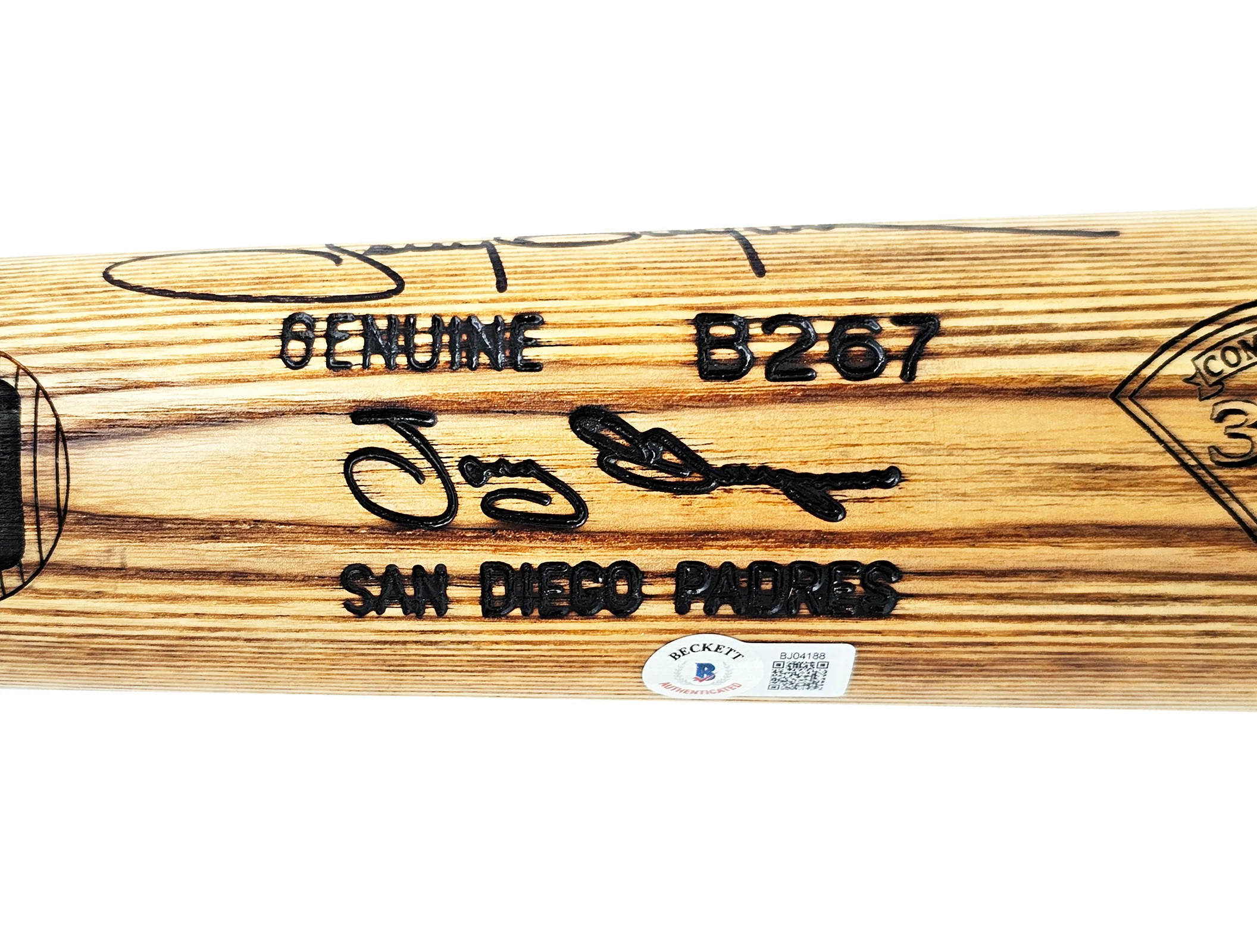 Tony Gwynn Autographed Blonde Louisville Slugger 3000th Hit Bat San Diego Padres #/3000 Beckett BAS QR Stock #212649 - Image 5