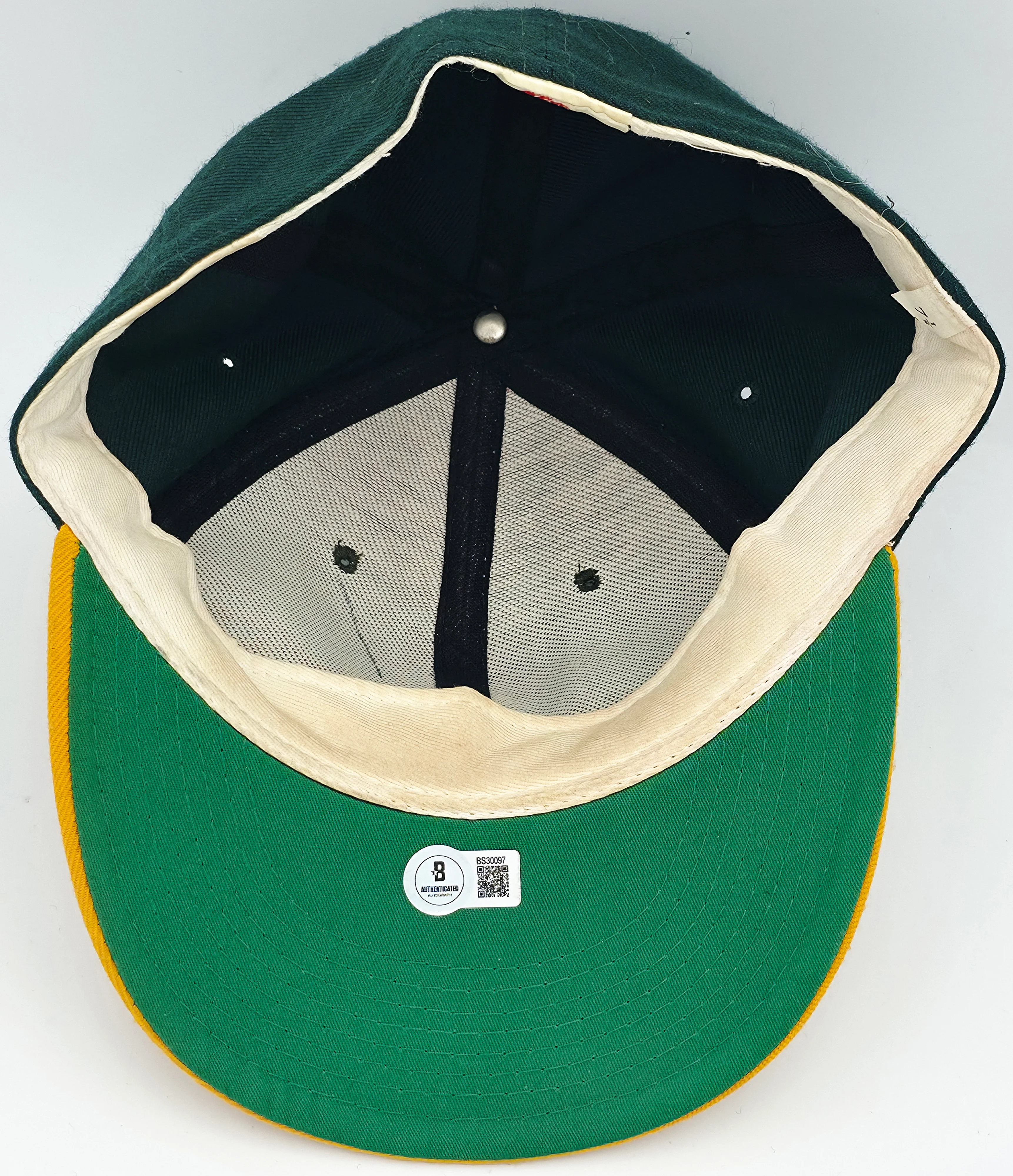 Tony LaRussa Autographed Green & Yellow New Era Hat Oakland A's Beckett BAS QR #BS30097 - Image 5