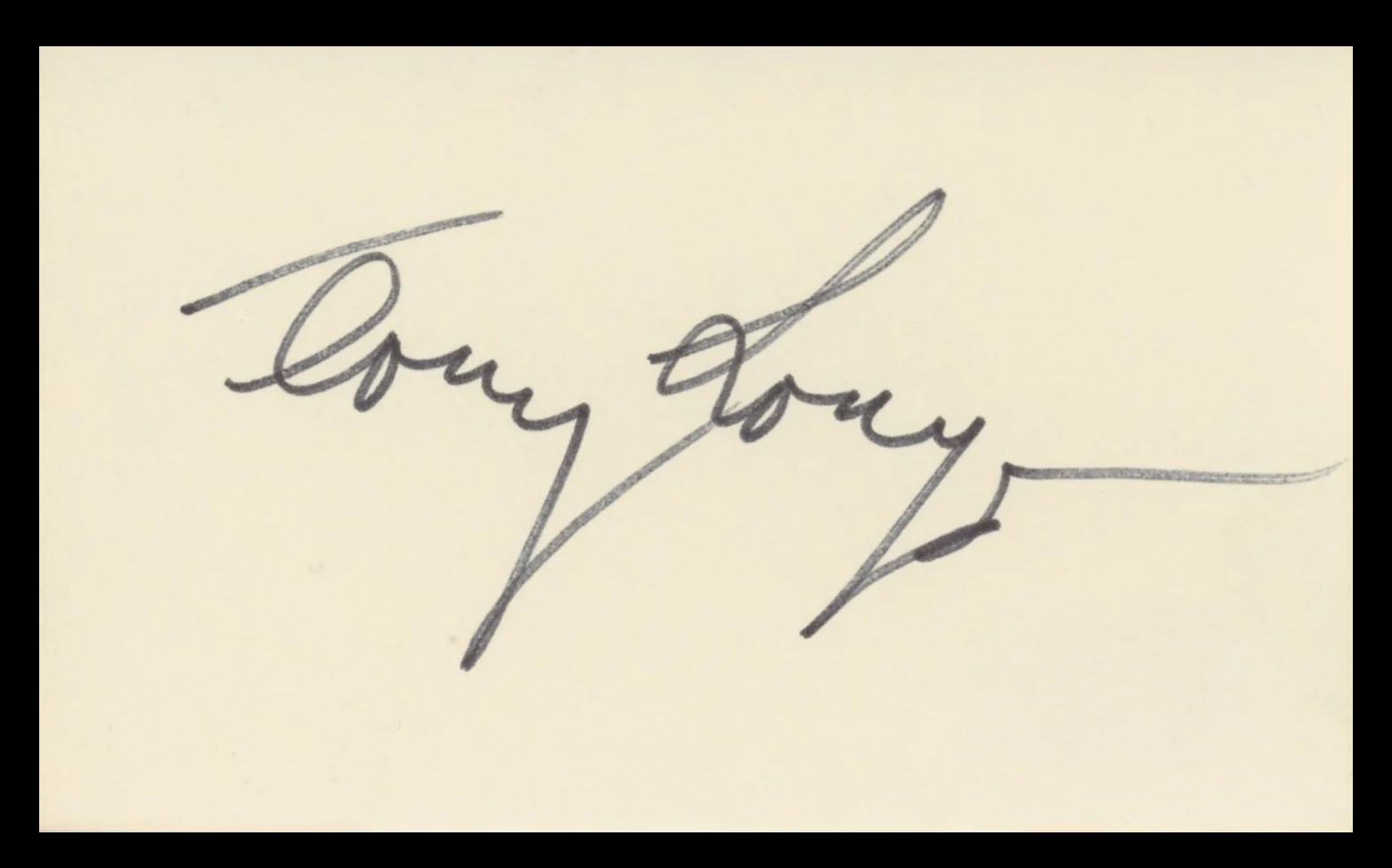 Tony Longo Mulholland Drive Authentic Signed 3x5 Index Card BAS #BV59146 - Image 2