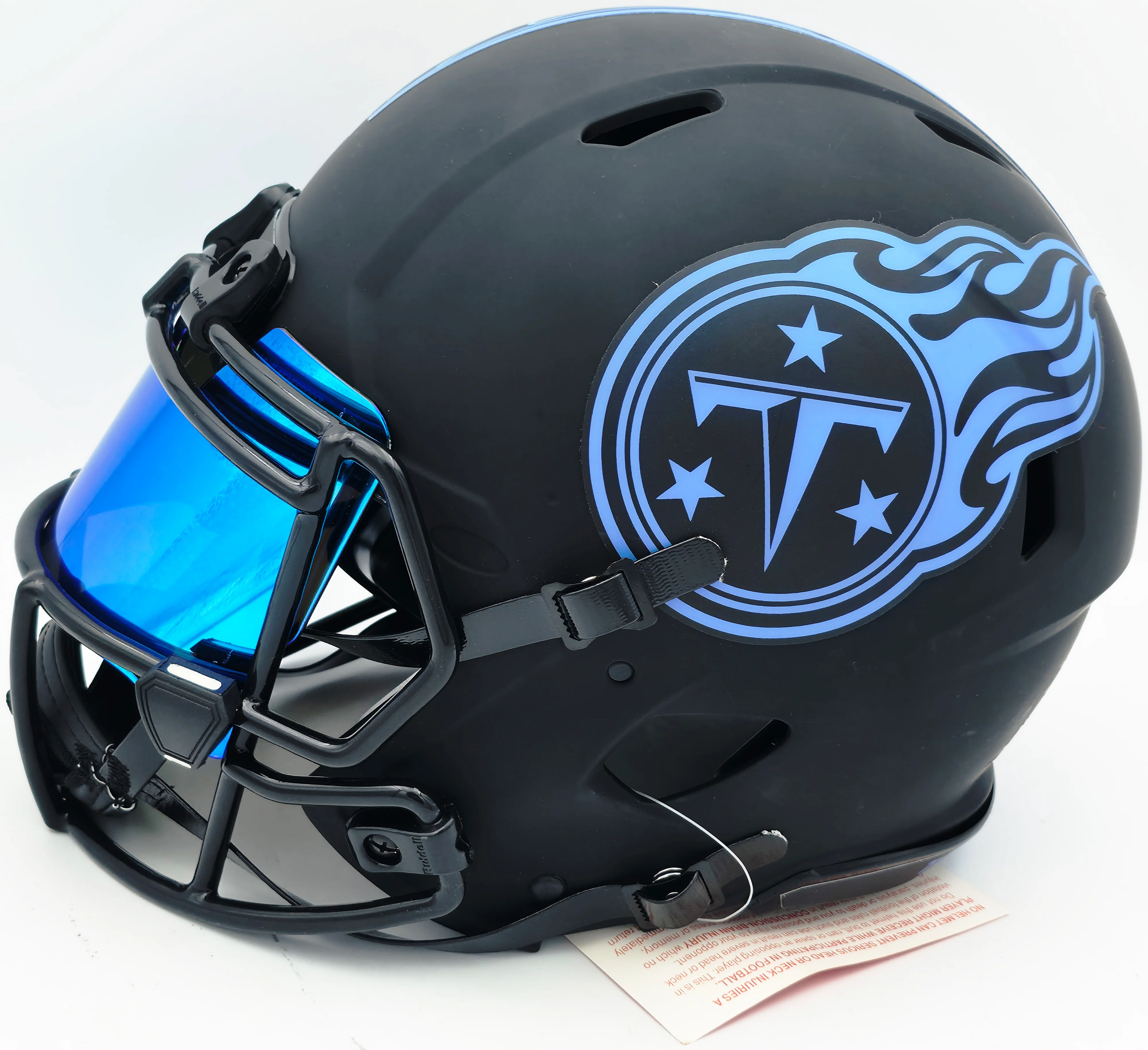 Tony Pollard Autographed Tennessee Titans Eclipse Black Full Size Speed Authentic Helmet Beckett BAS Witness #1W983523 - Image 5