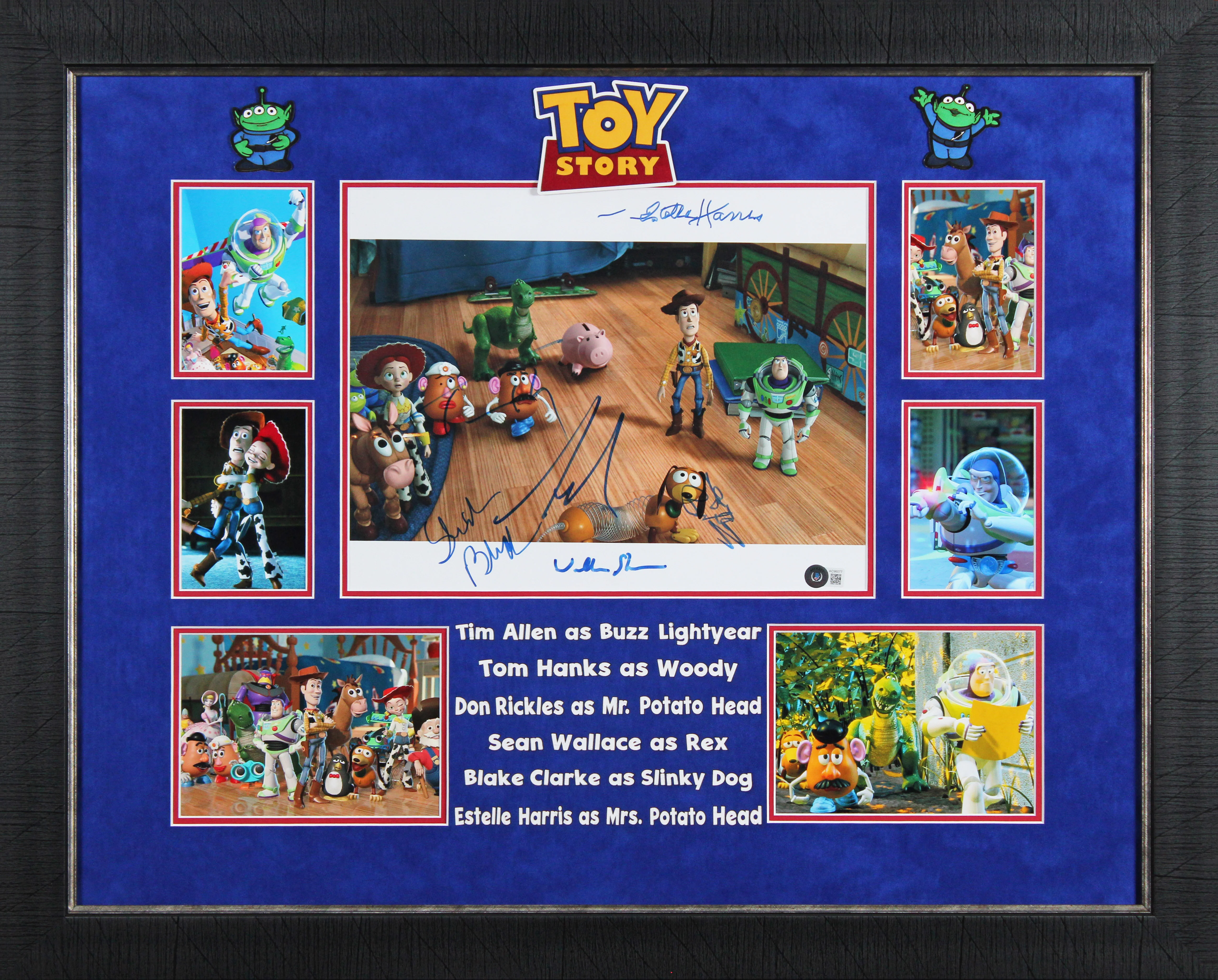 Toy Story (6) Hanks, Allen, Rickles, Harris +2 Signed 11x14 Framed Photo BAS LOA - Image 2