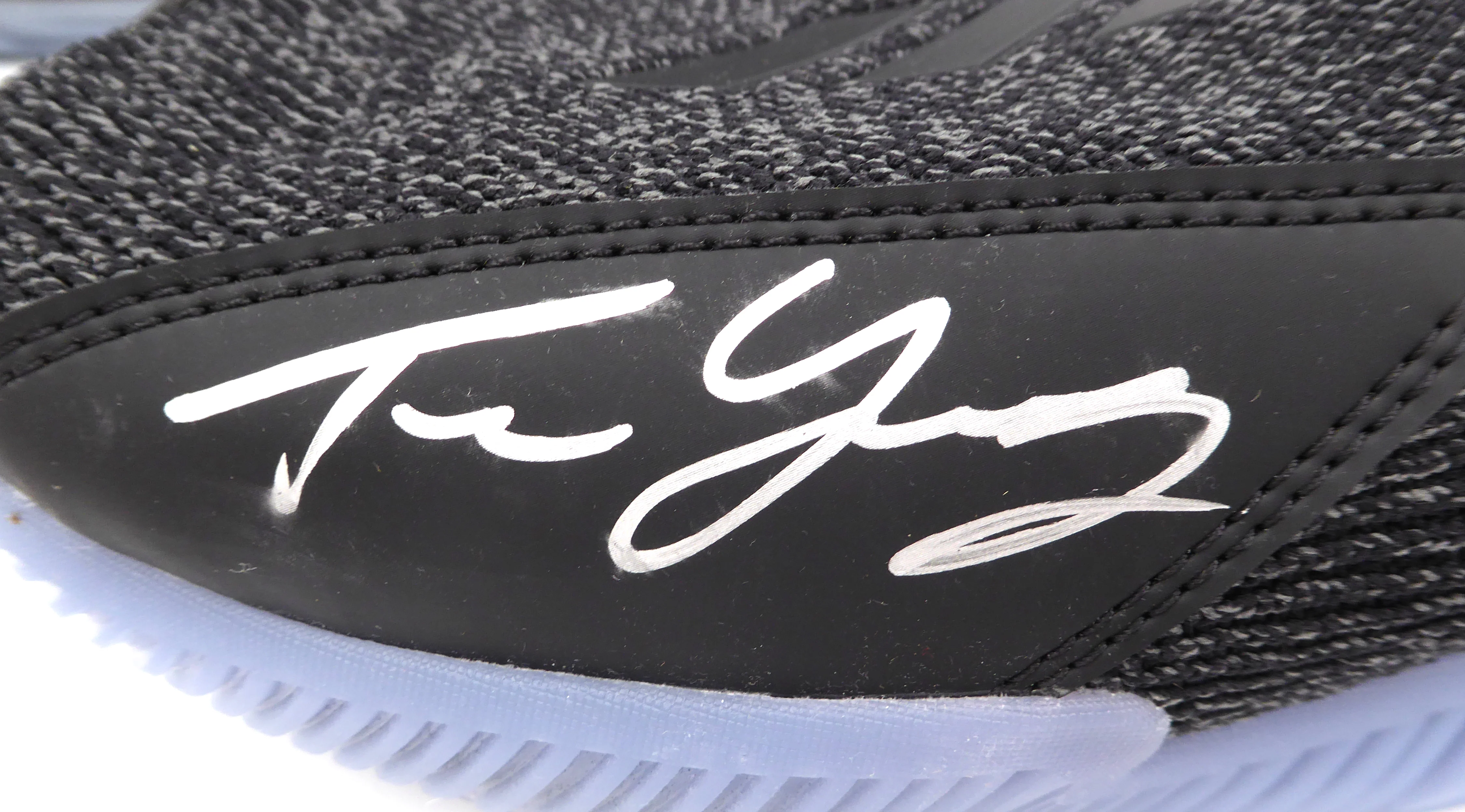 Trae Young Autographed Black Adidas Shoe Atlanta Hawks Light Strike Size 12.5 (Smudged) Beckett BAS QR #BL93431 - Image 2