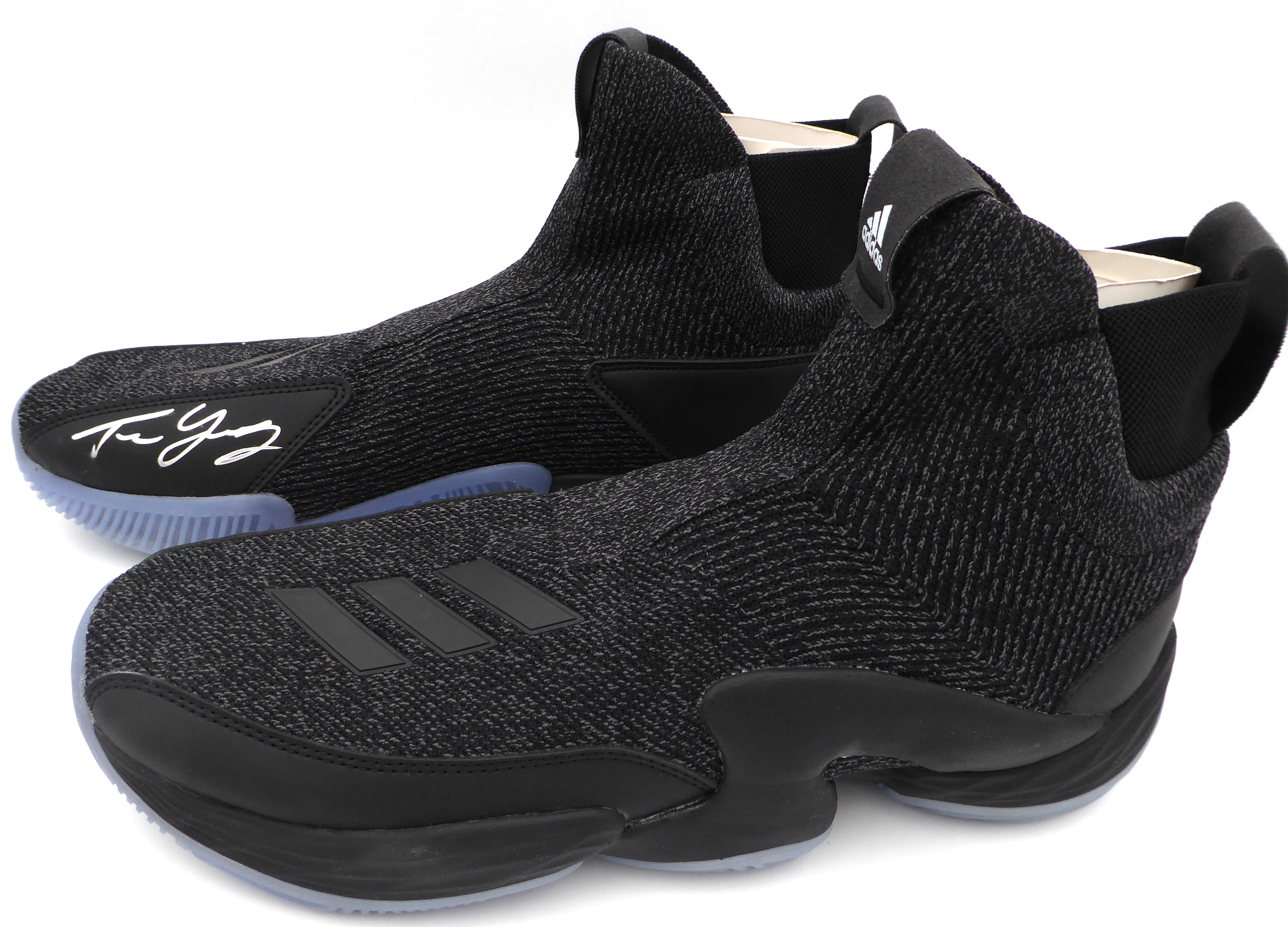 Trae Young Autographed Black Adidas Shoe Atlanta Hawks Light Strike Size 12.5 (Smudged) Beckett BAS QR #BL93431 - Image 5