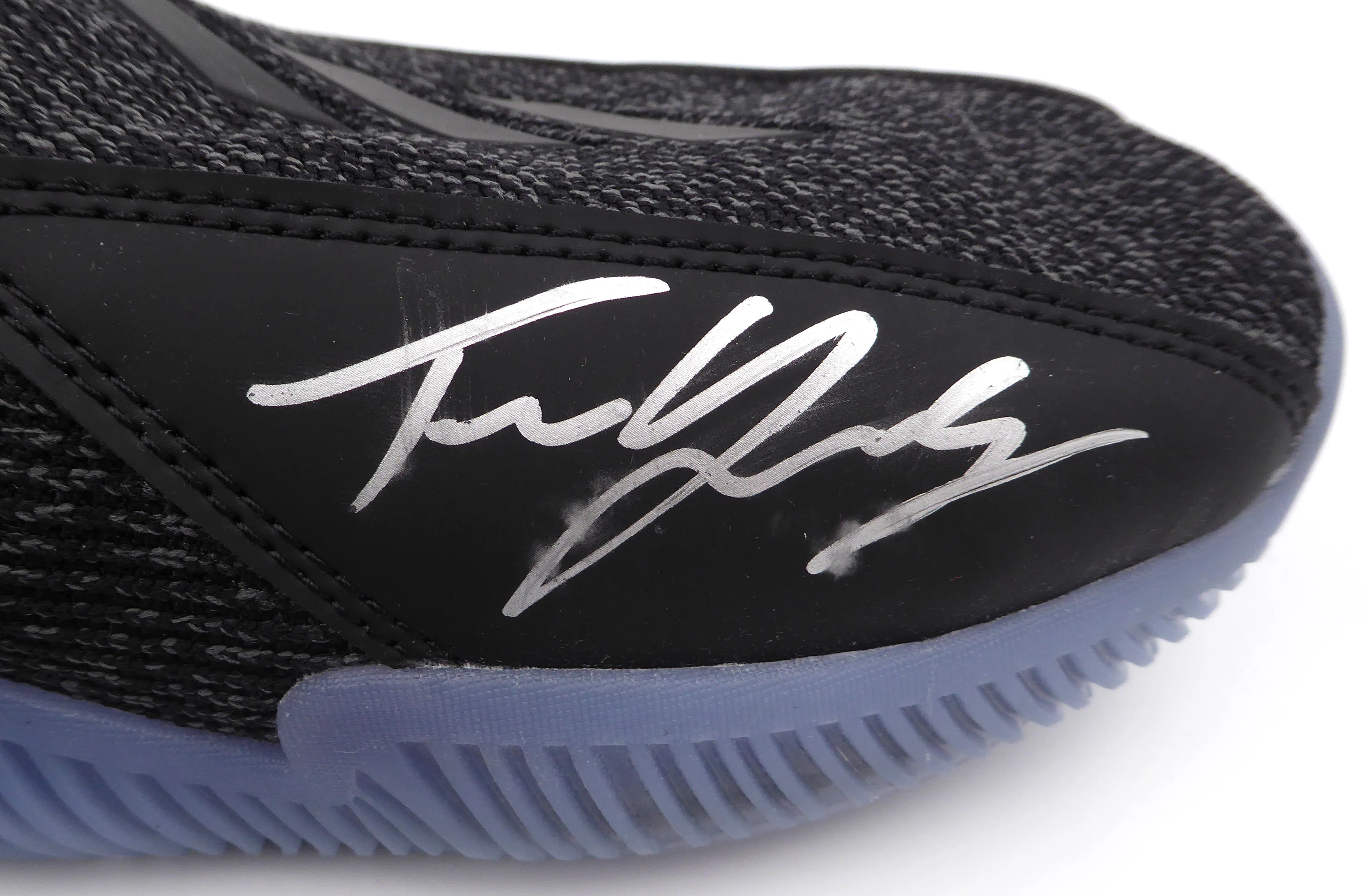 Trae Young Autographed Black Adidas Shoe Atlanta Hawks Light Strike Size 12.5 (Smudged) Beckett BAS QR #BL93435 - Image 3