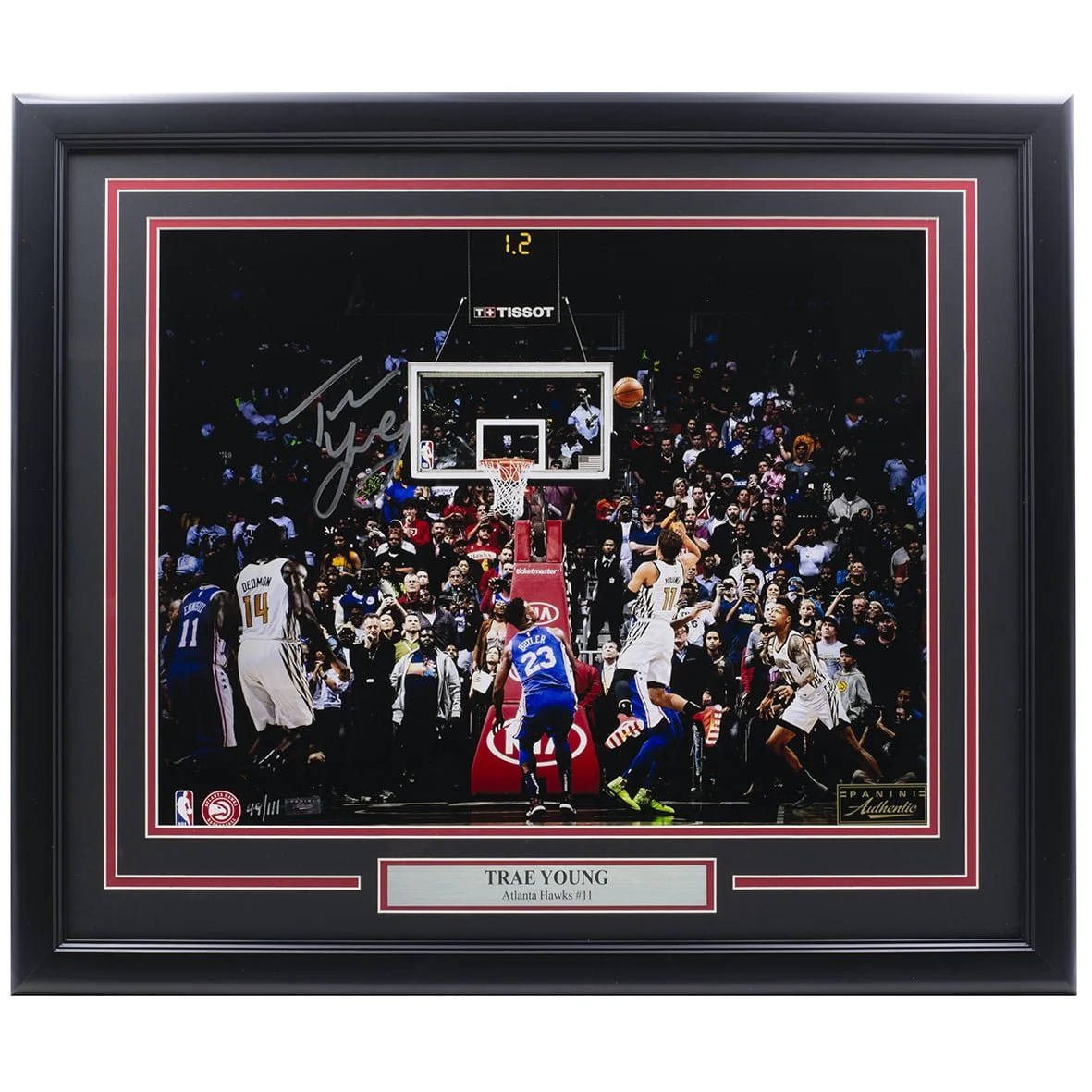 Trae Young Signed Framed Hawks 16x20 Basketball Game Winner Photo LE Panini - Image 6