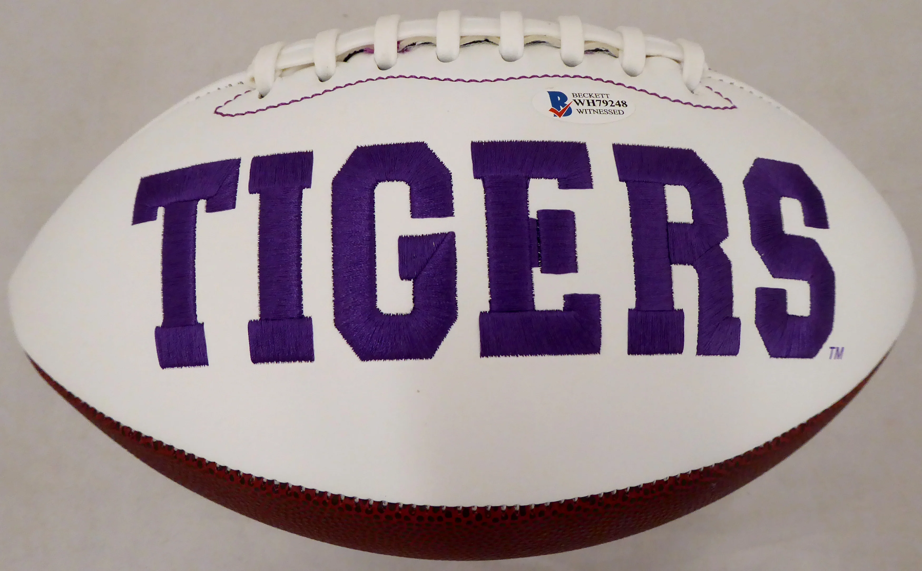 Travis Etienne Autographed Clemson Tigers White Logo Football Beckett BAS Stock #193985 - Image 3