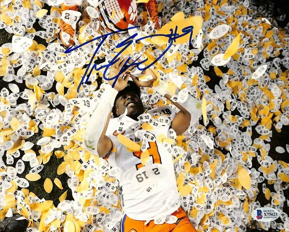 Travis Etienne Signed 8x10 Clemson Tigers Confetti Photo BAS - Image 3