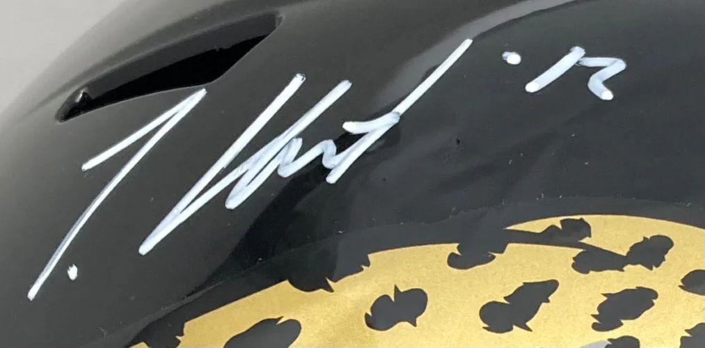 Travis Hunter Signed Jacksonville Jaguars Full Size Speed Replica Helmet BAS - Image 2