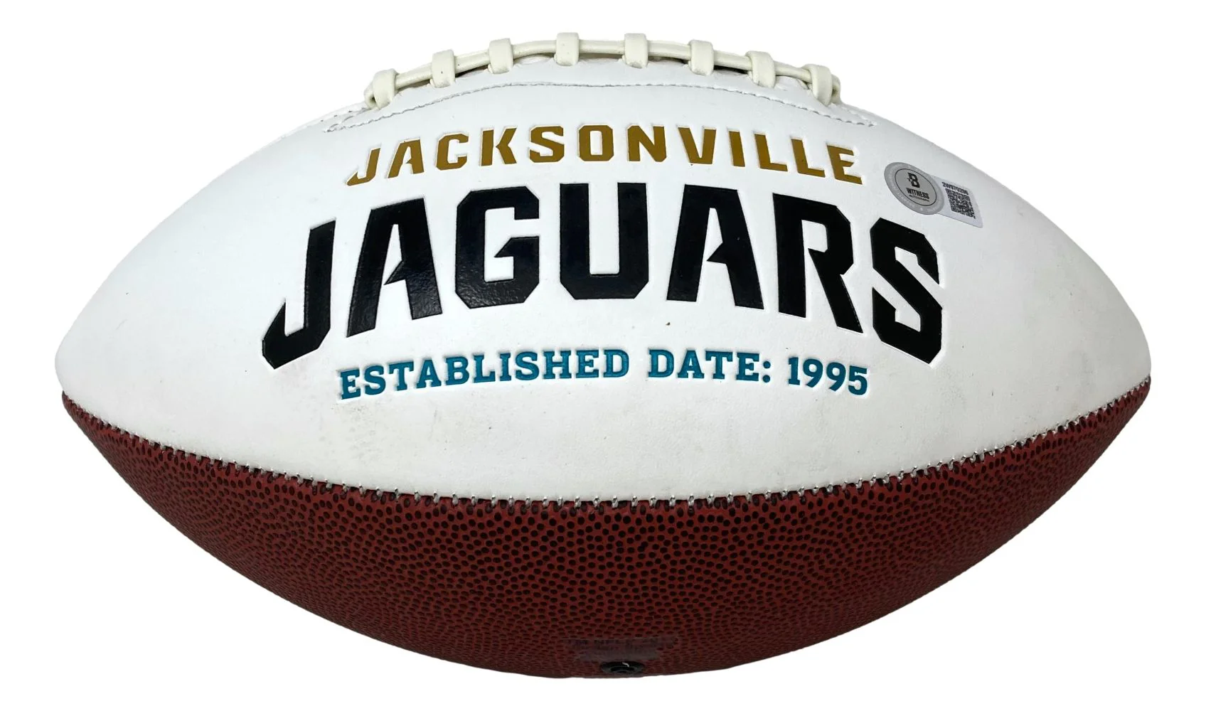 Travis Hunter Signed Jacksonville Jaguars Logo Football BAS - Image 2