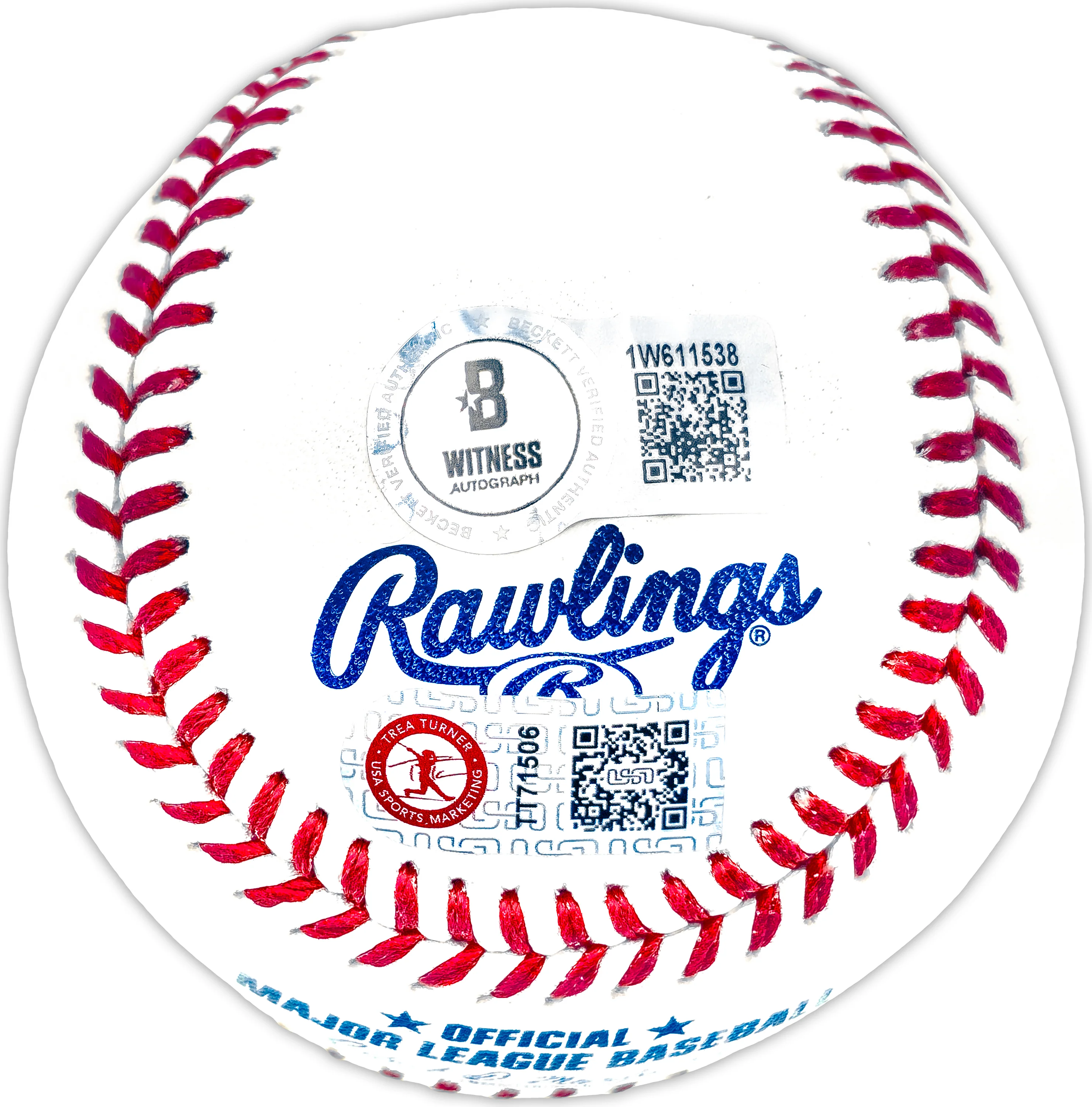 Trea Turner Autographed Official MLB Baseball Philadelphia Phillies "Full Name" Beckett BAS Witness Stock #234069 - Image 3