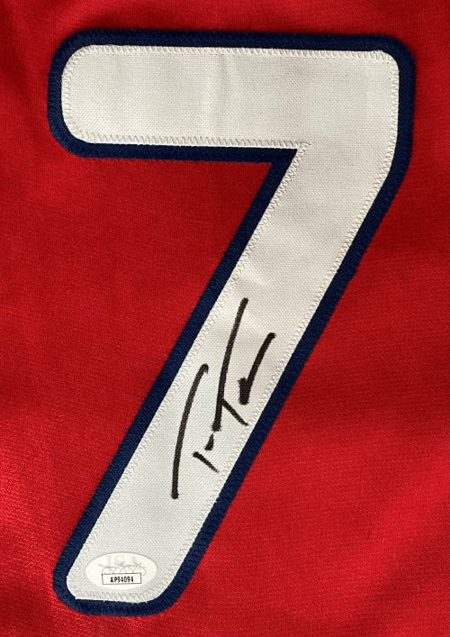 Trea Turner Philadelphia Signed Red Baseball Jersey JSA - Image 2