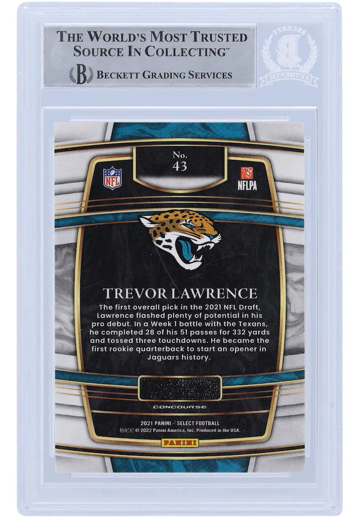 Trevor Lawrence Signed 2021 Select #43 Jaguars Rookie Card Fanatics BAS Witnessd - Image 2