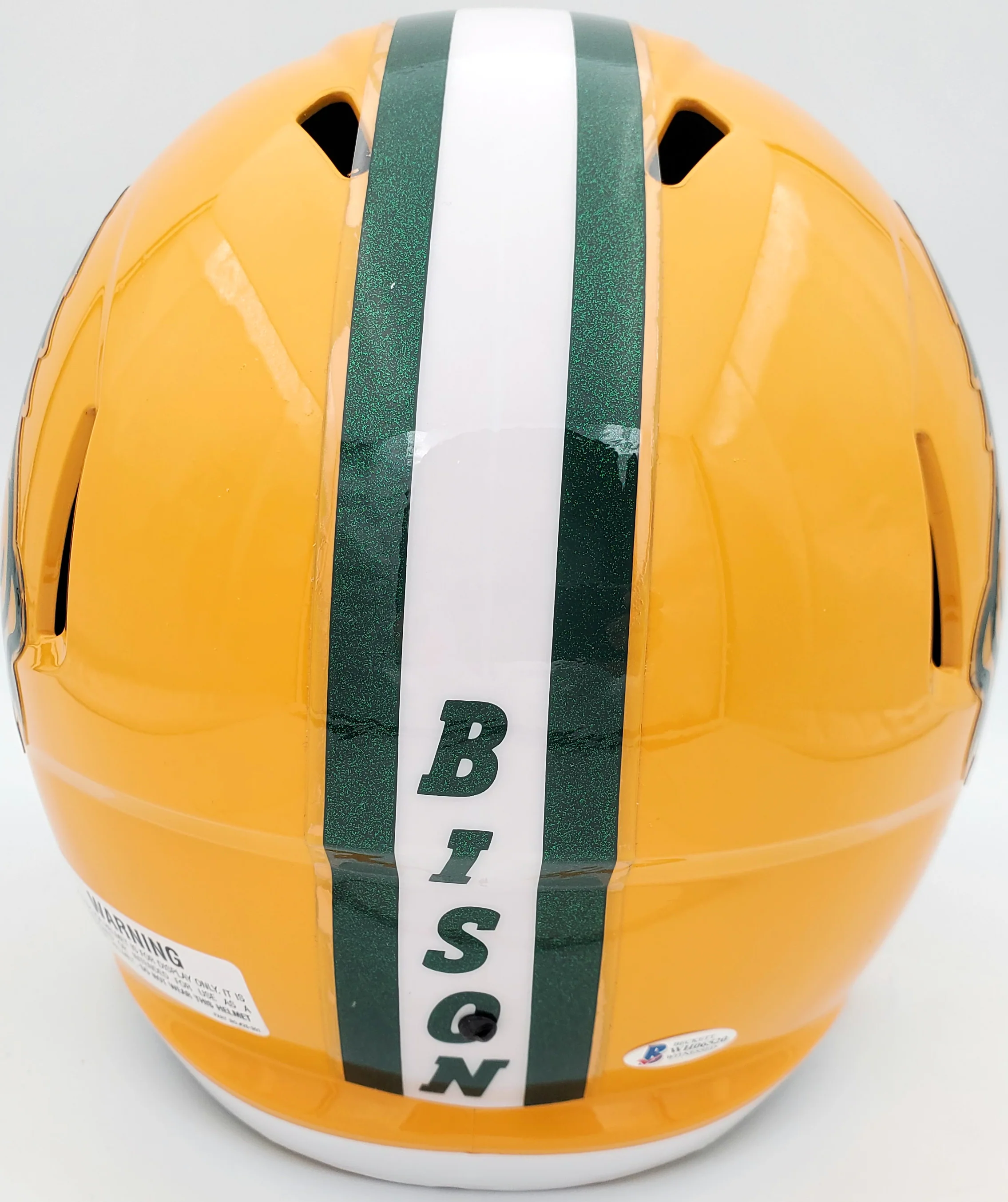 Trey Lance Autographed North Dakota State Bison Yellow Full Size Replica Speed Helmet Beckett BAS Stock #191978 - Image 3