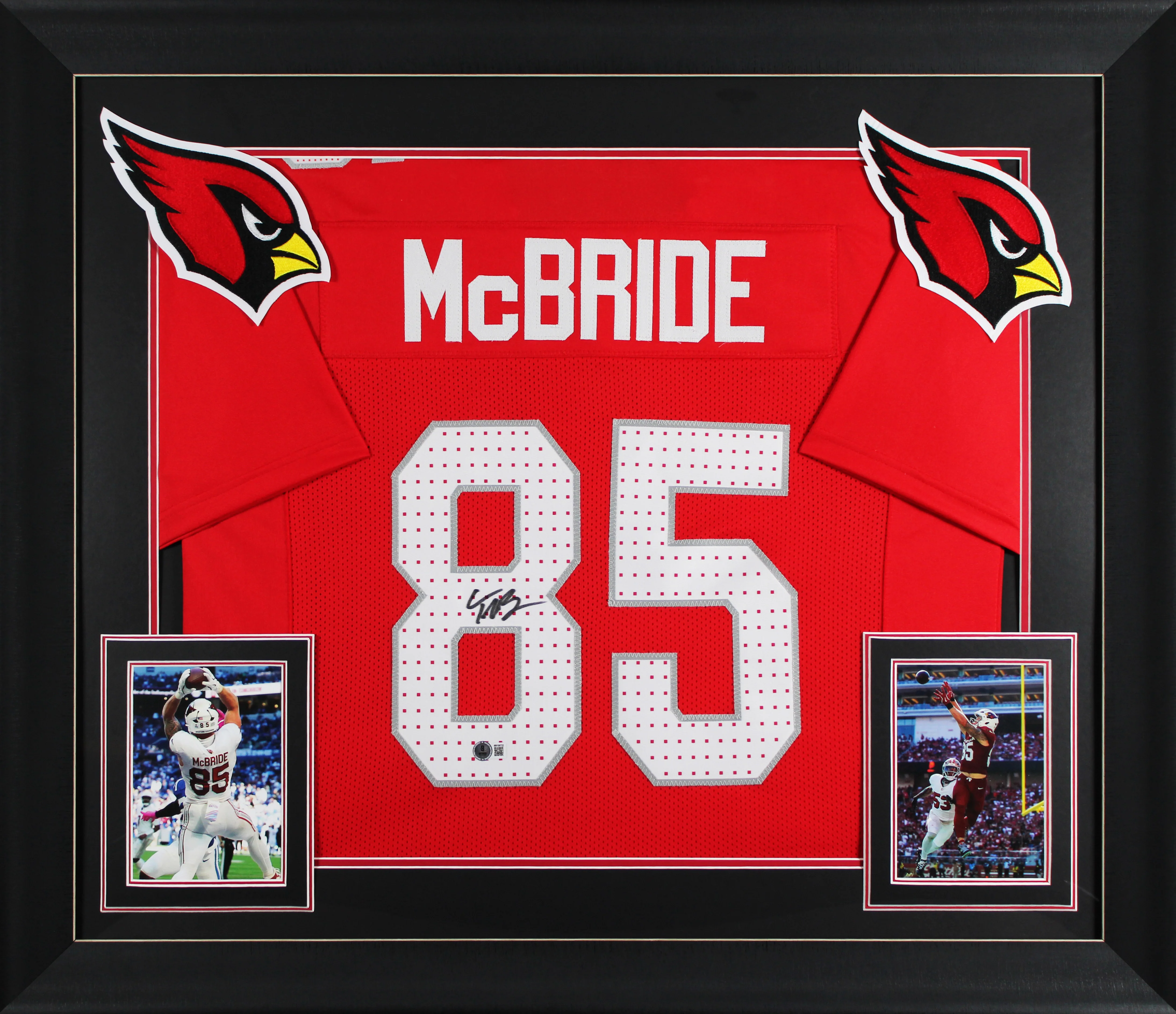Trey McBride Authentic Signed Red Pro Style Framed Jersey BAS Witnessed - Image 2