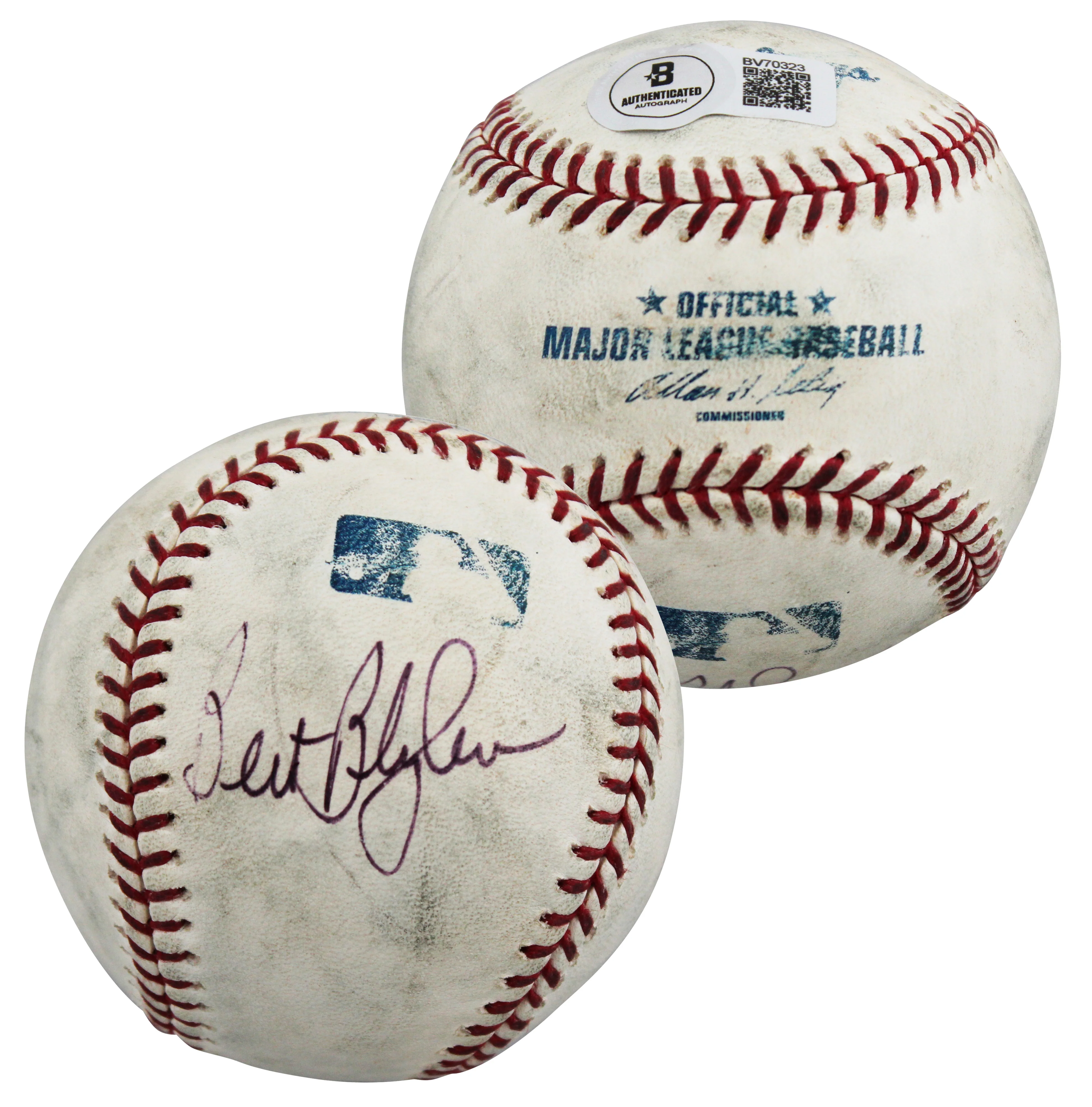 Twins Bert Blyleven Authentic Signed Game Used Selig OML Baseball BAS #BV70323