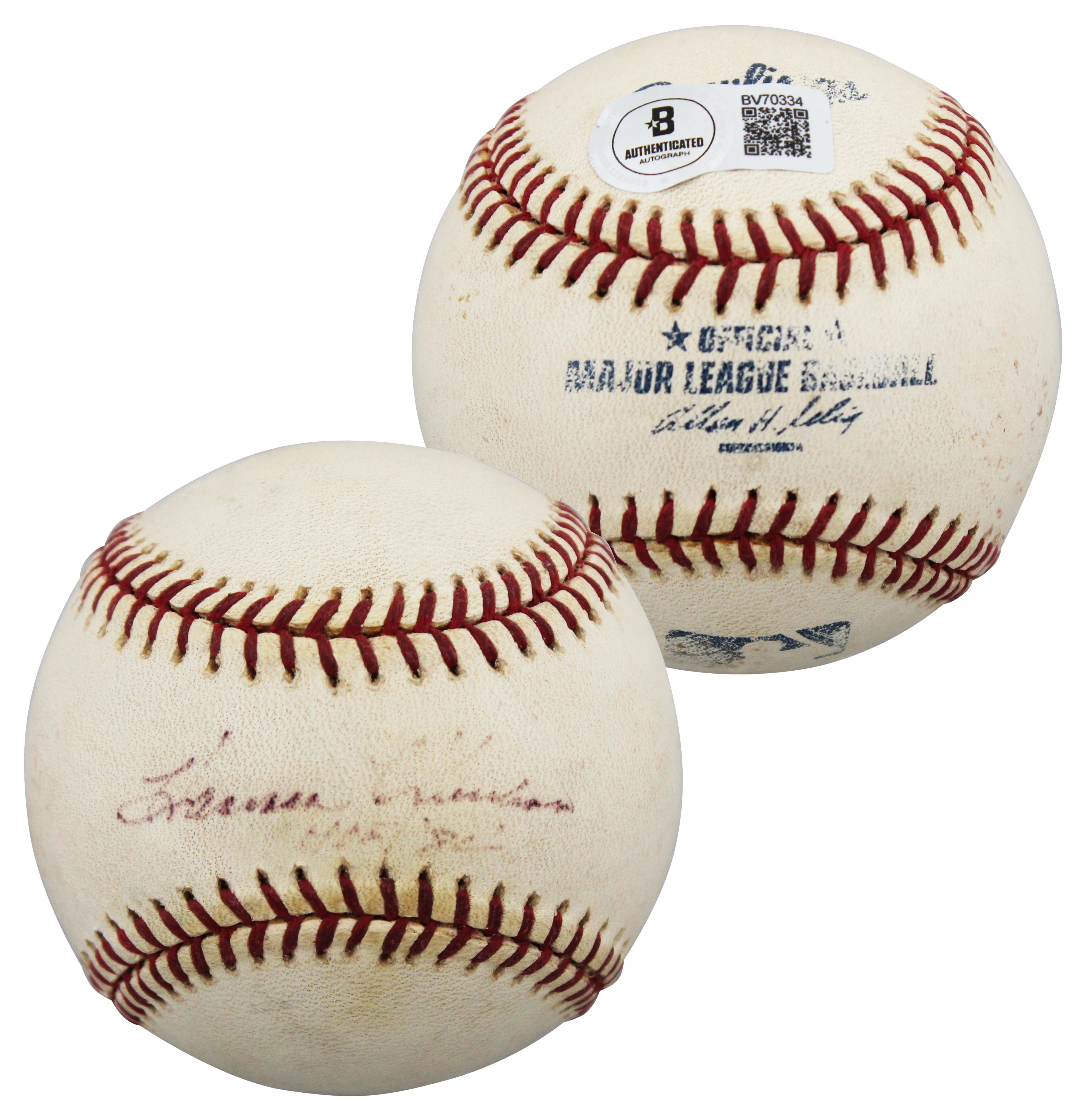 Twins Harmon Killebrew "HOF 84" Authentic Signed Selig OML Baseball BAS #BV70334 - Image 2