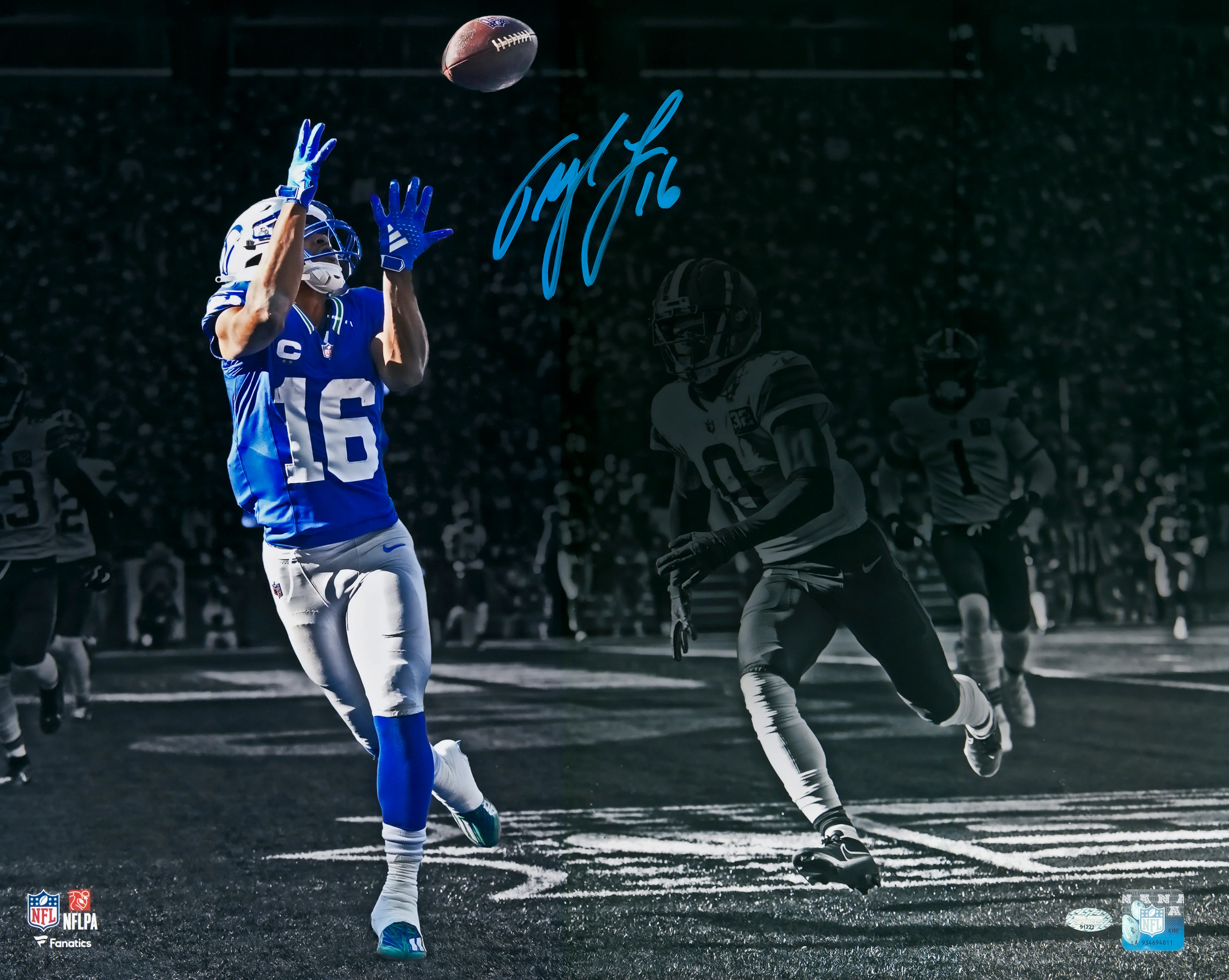 Tyler Lockett Autographed Framed 16x20 Photo Seattle Seahawks Spotlight MCS Holo Stock #254263 - Image 2