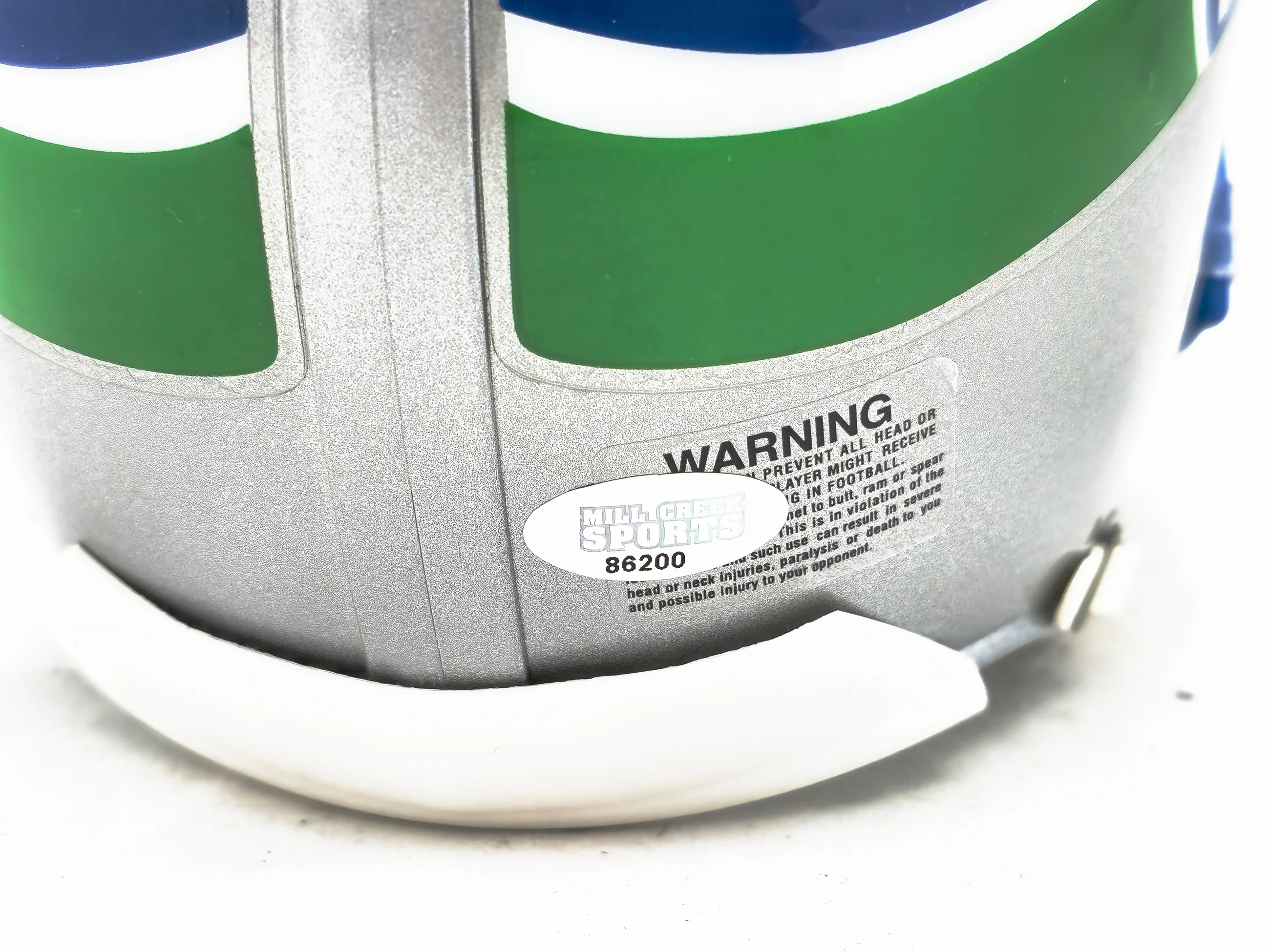 Tyler Lockett Autographed Seattle Seahawks 1983-2001 Silver Throwback Speed Mini Helmet MCS Holo Stock #222033 - Image 5