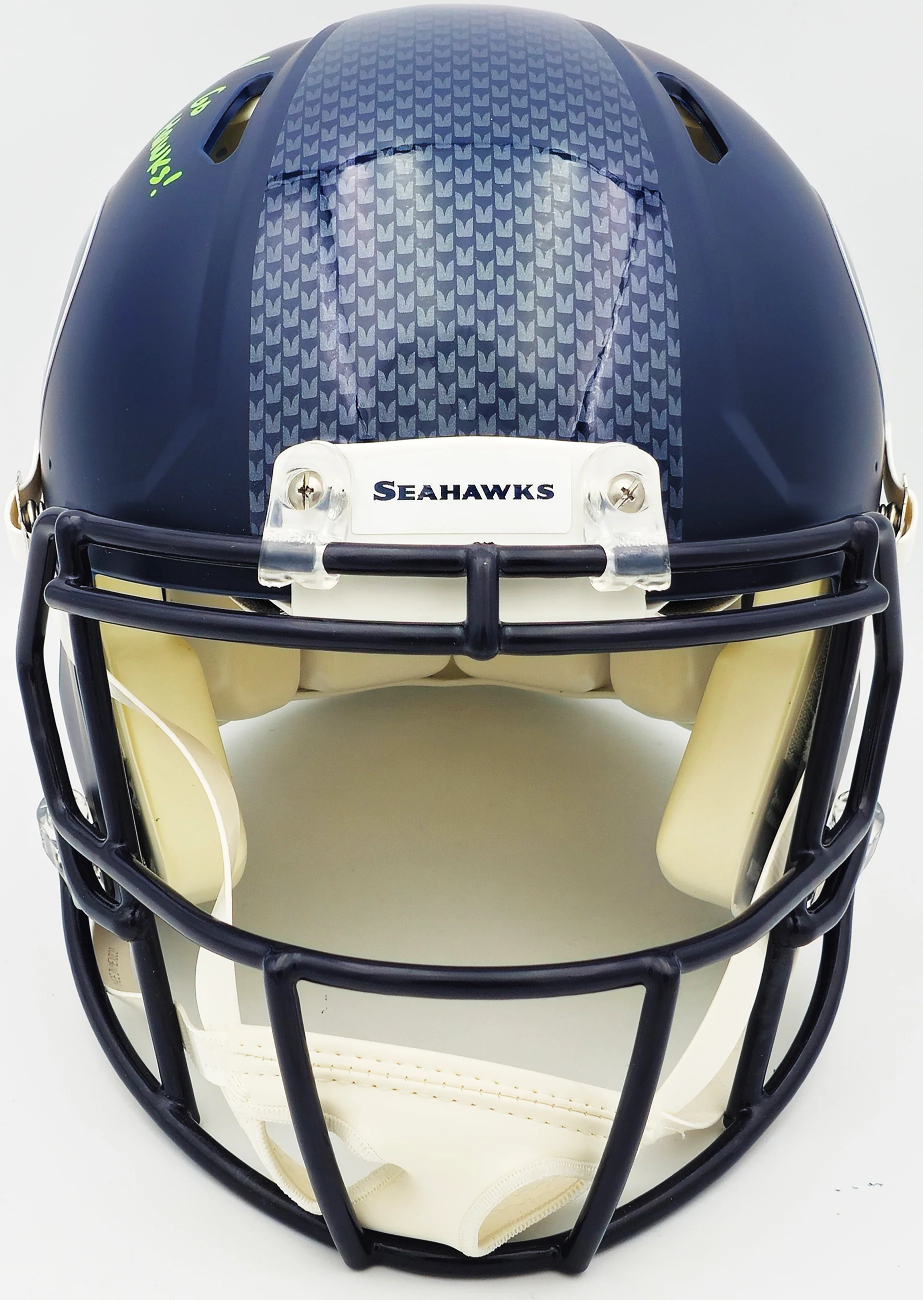 Tyler Lockett Autographed Seattle Seahawks Blue Full Size Speed Authentic Helmet "Go Hawks" MCS Holo Stock #236375 - Image 3