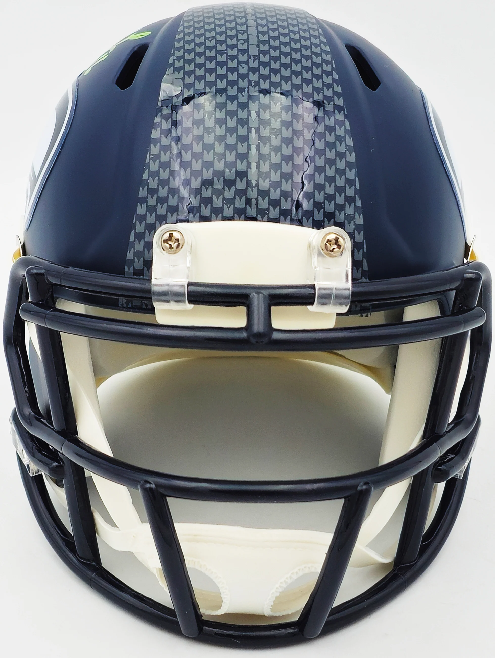 Tyler Lockett Autographed Seattle Seahawks Blue Speed Mini Helmet MCS Holo Stock #236387 - Image 3