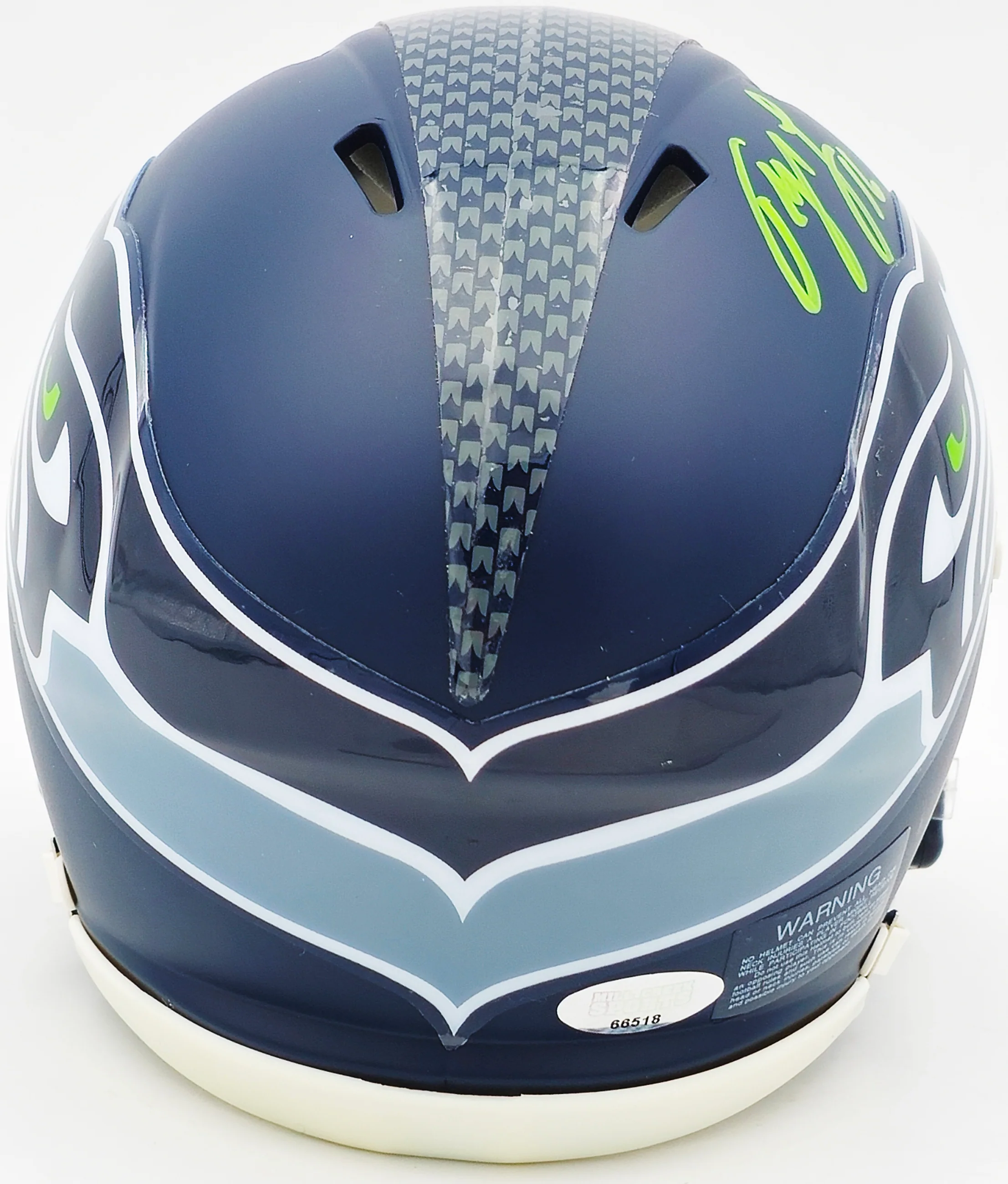 Tyler Lockett Autographed Seattle Seahawks Blue Speed Mini Helmet MCS Holo Stock #236387 - Image 4