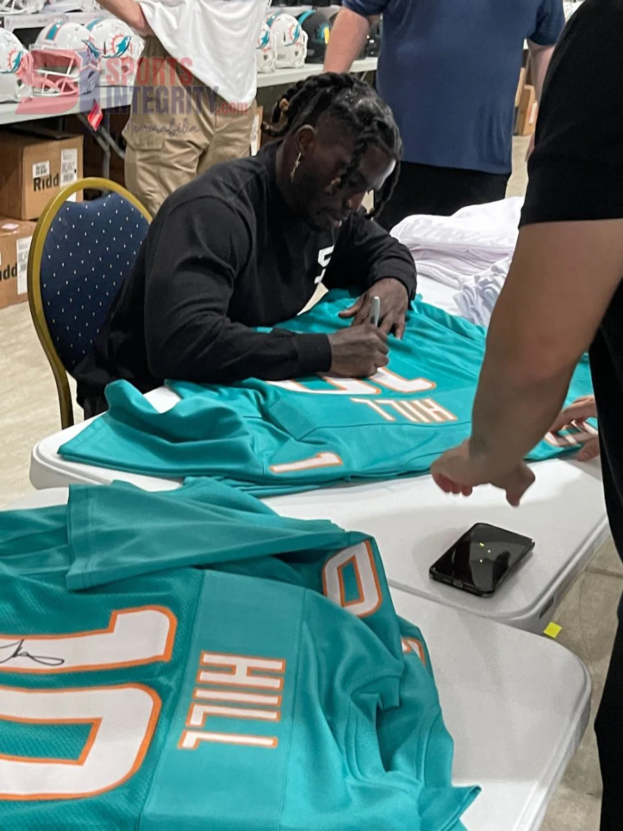 Tyreek Hill Signed Custom Teal Pro Style Football Jersey BAS ITP - Image 5