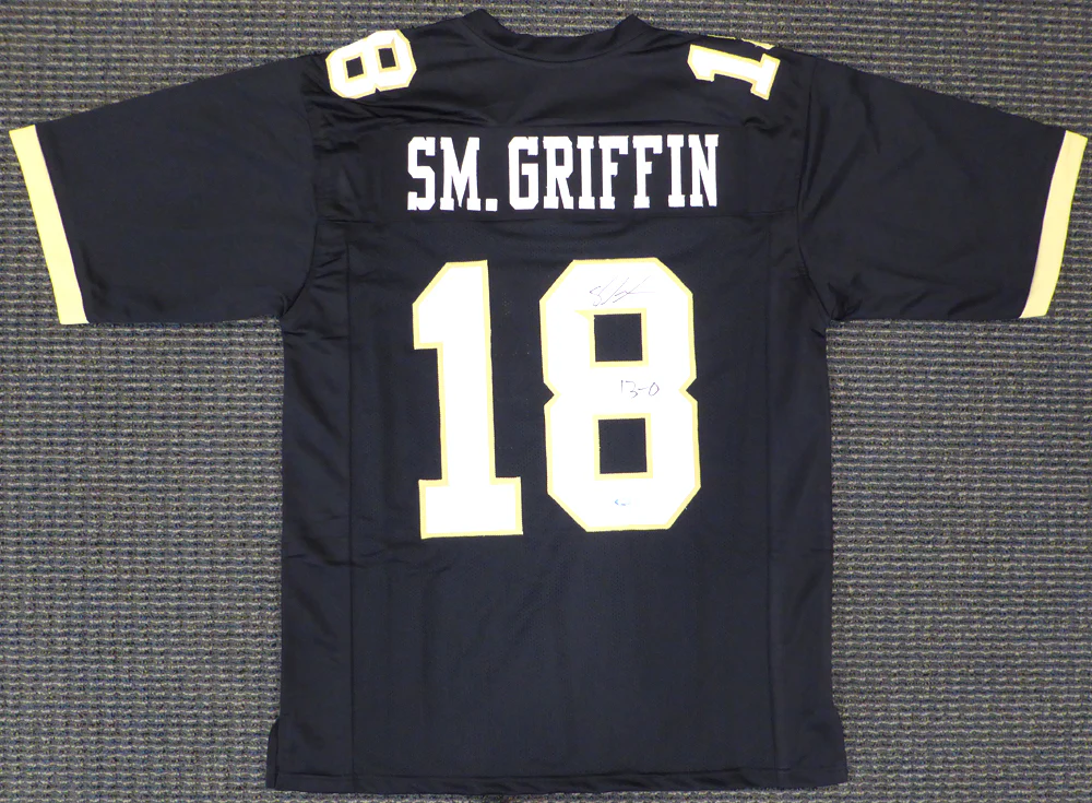 UCF Golden Knights Shaquem Griffin Autographed Black Jersey "13-0" MCS Holo Stock #134405 - Image 2