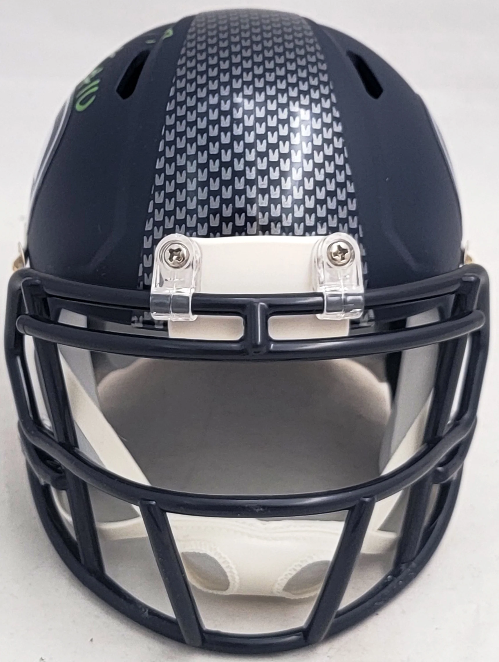 Uchenna Nwosu Autographed Seattle Seahawks Blue Speed Mini Helmet MCS Holo Stock #211036 - Image 3