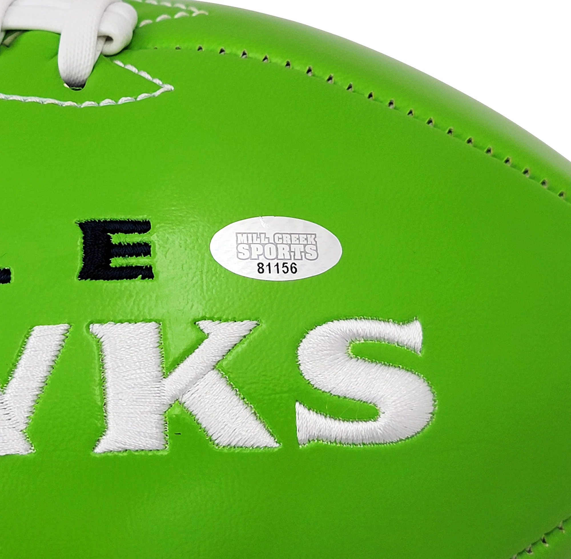 Uchenna Nwosu Autographed Seattle Seahawks Green Logo Football MCS Holo Stock #211035 - Image 5