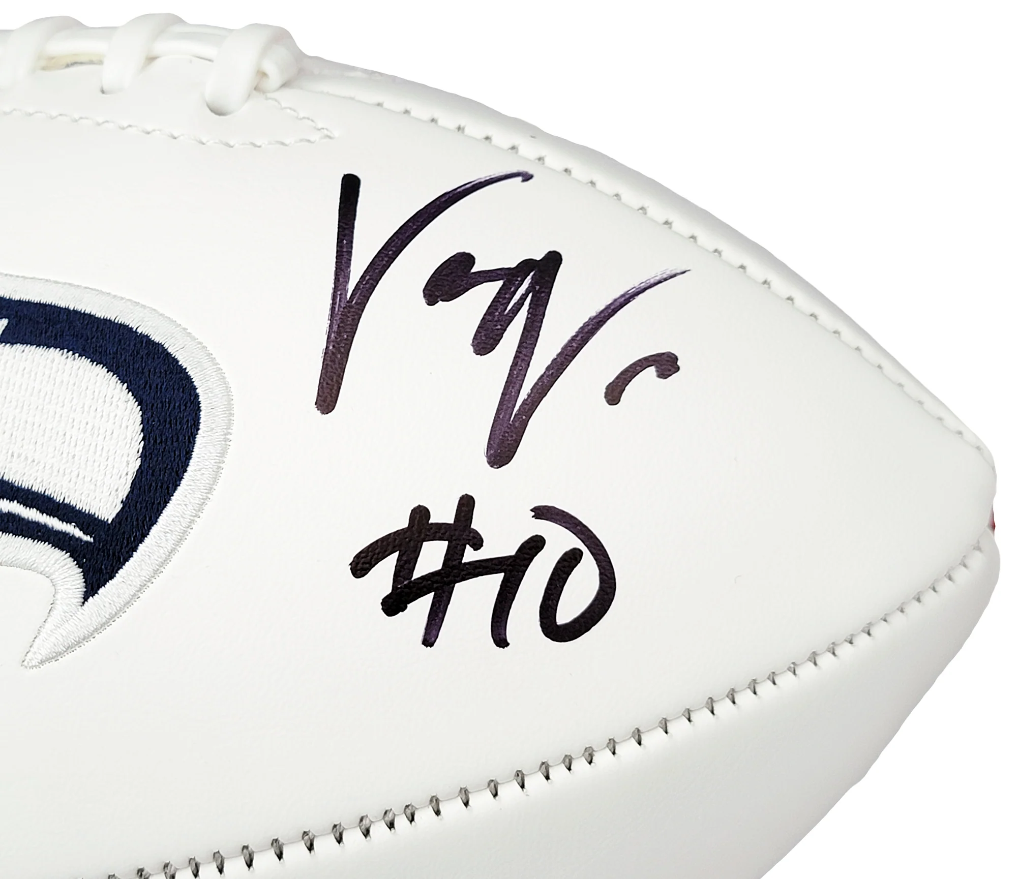 Uchenna Nwosu Autographed Seattle Seahawks White Logo Football MCS Holo Stock #211034 - Image 3