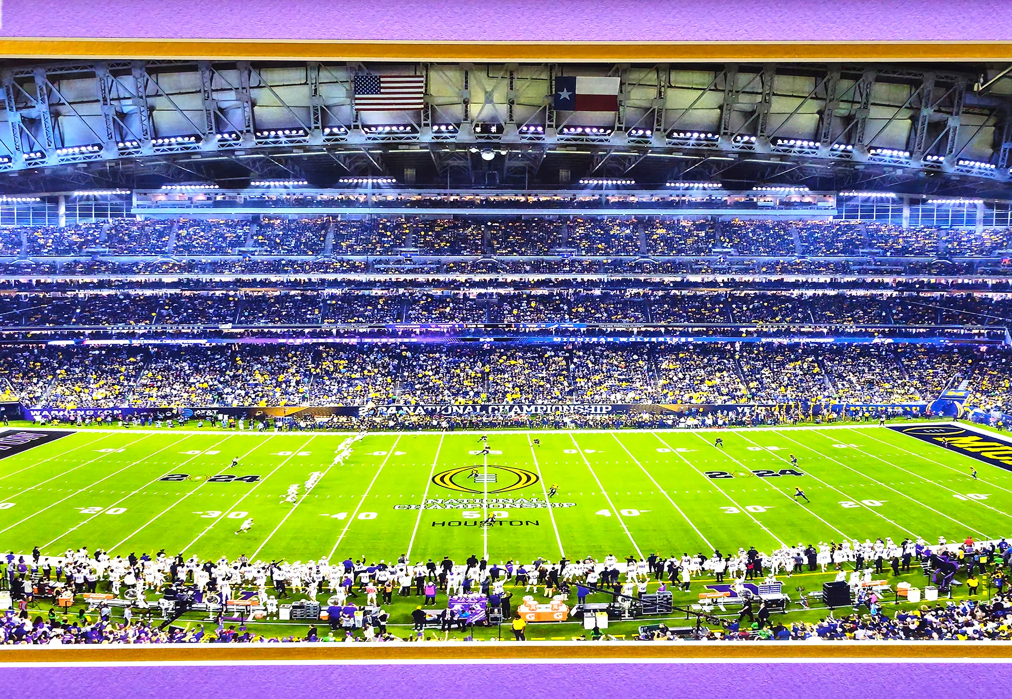 Unsigned Framed 12x36 Panoramic Photo Washington Huskies 2024 National Championship Game Stock #235669 - Image 2